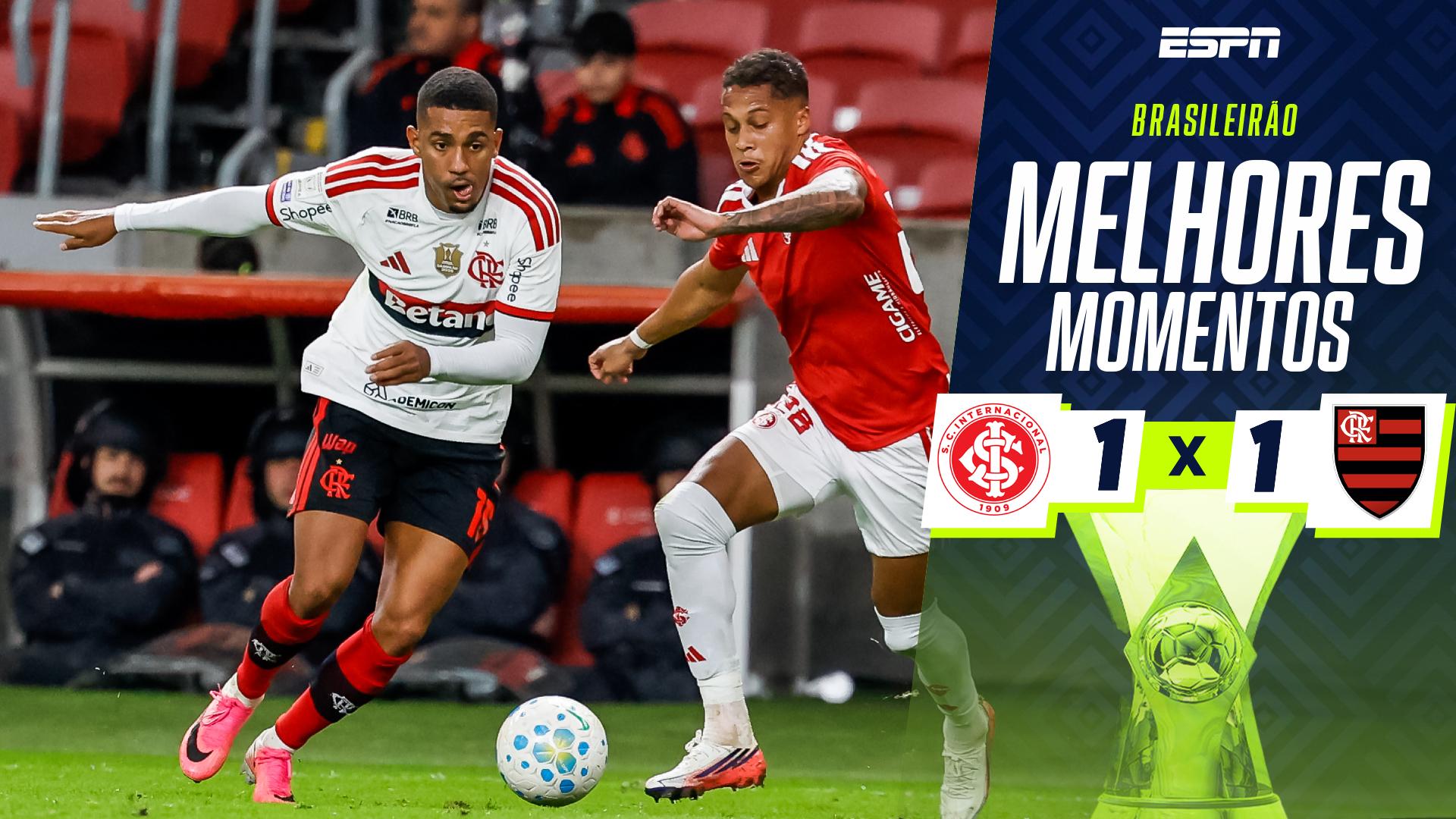 Internacional e Flamengo empatam no Beira-Rio pela 21ª rodada do Brasileirão; VEJA os melhores momentos