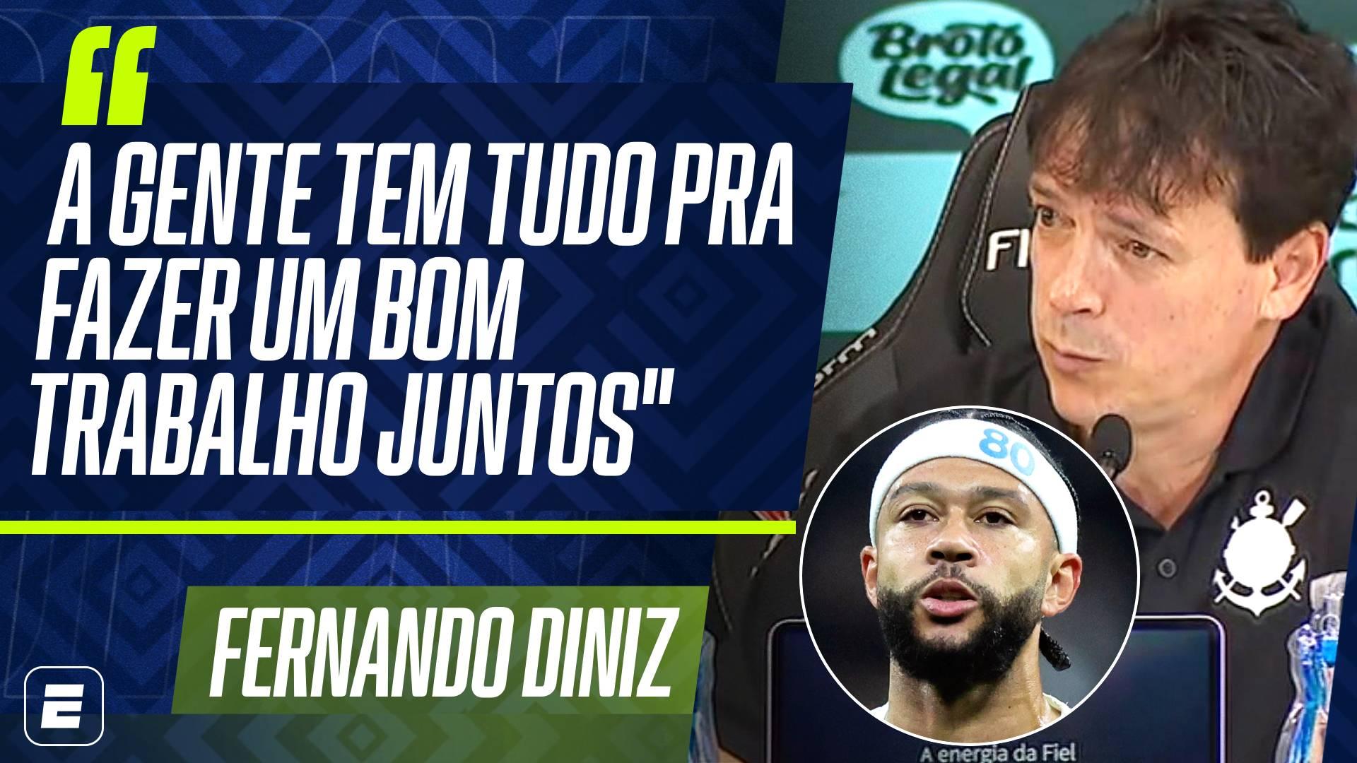 Fernando Diniz aguarda chegada de Memphis no Corinthians: 'Negociações estão andando de uma forma positiva'
