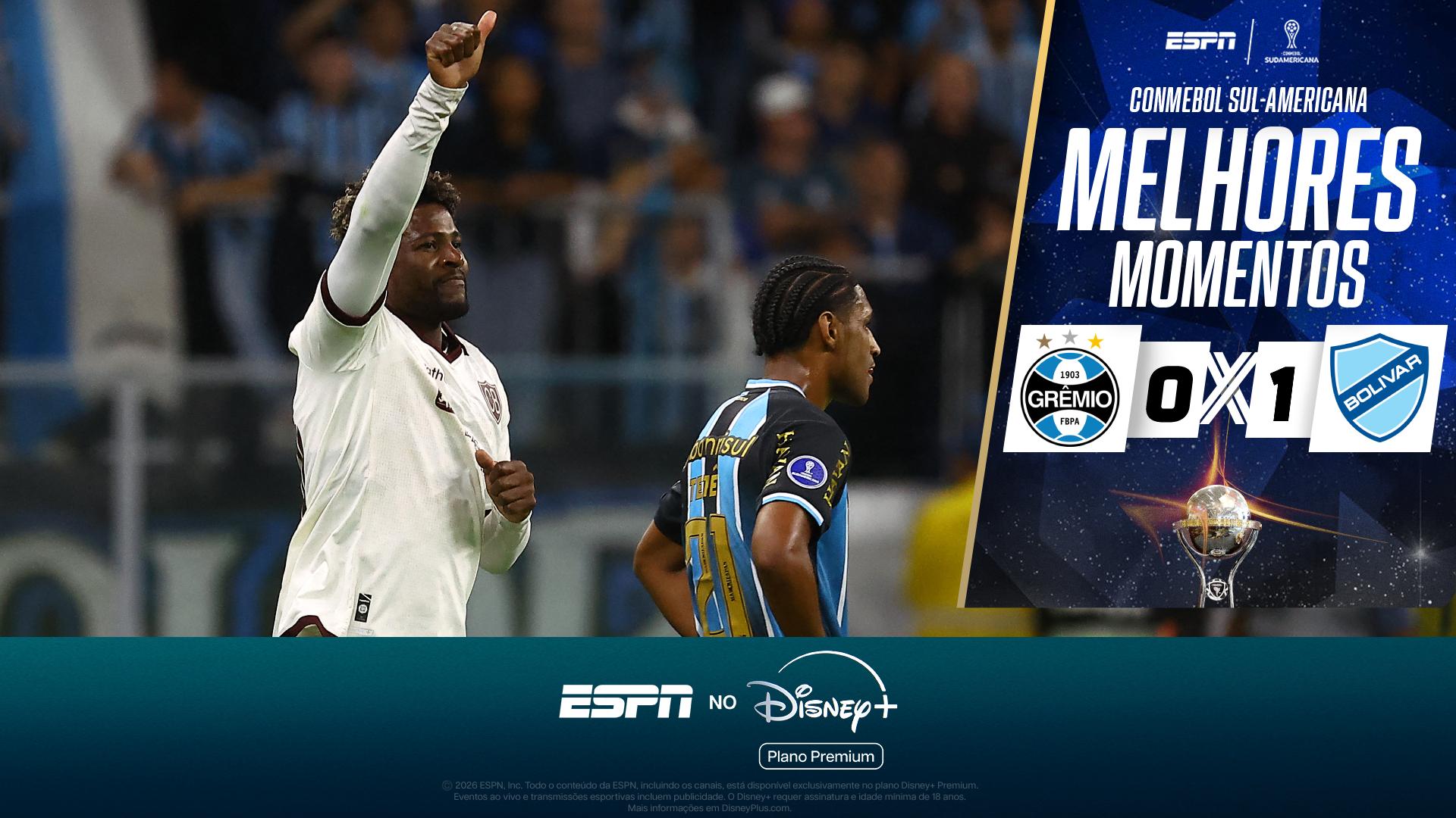 Grêmio perde de novo para o Bolívar, que avança e pega o São Paulo na Sul-Americana; melhores momentos