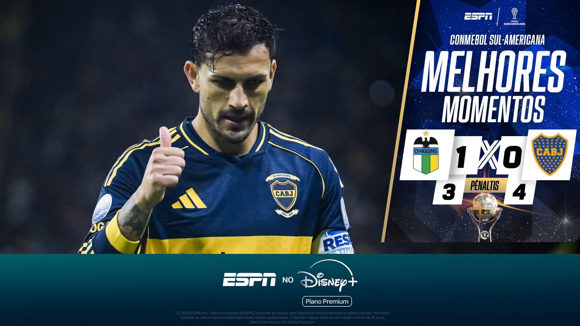 Boca Juniors sofre, mas vence O'Higgins nos pênaltis e avança na Sul-Americana; VEJA os melhores momentos