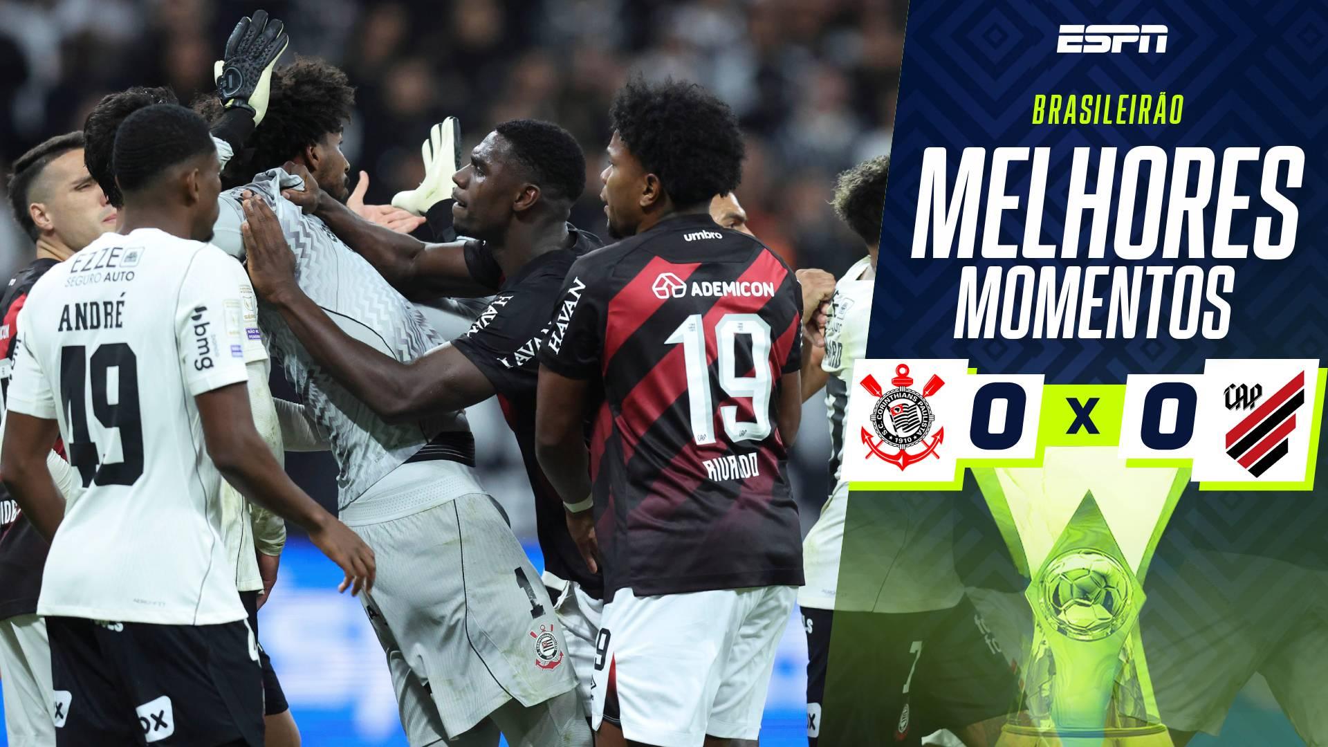 Corinthians e Athletico empatam sem gols pelo Brasileirão; VEJA os melhores momentos