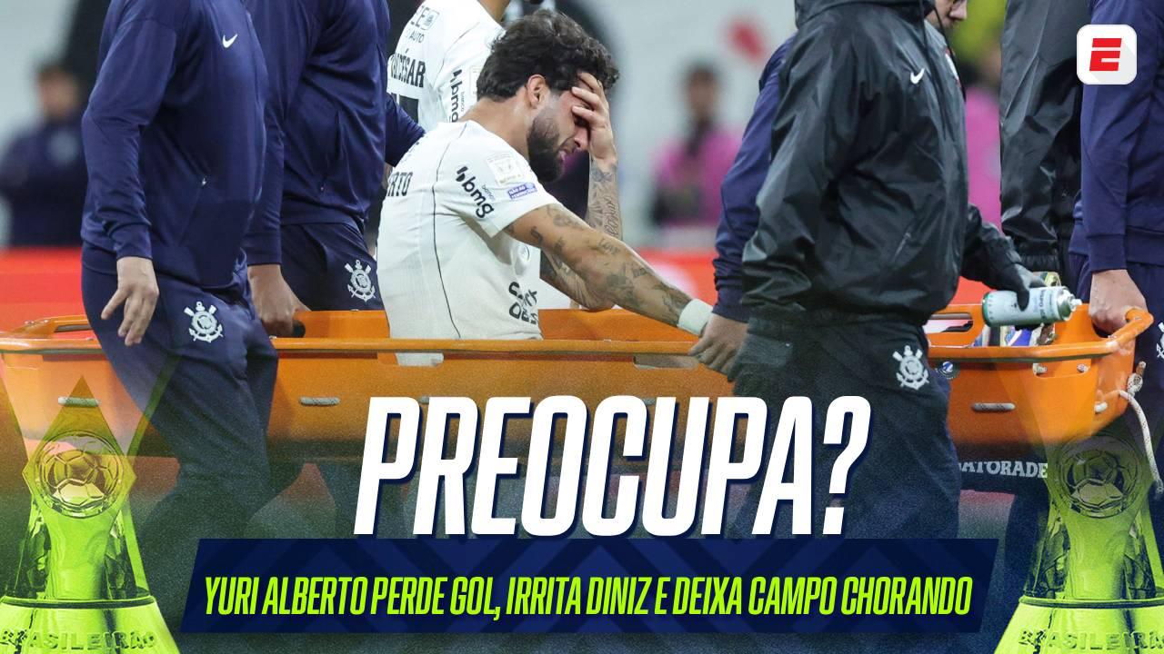 Yuri Alberto perde gol inacreditável, irrita Fernando Diniz e sai do gramado em lágrimas contra o Athletico