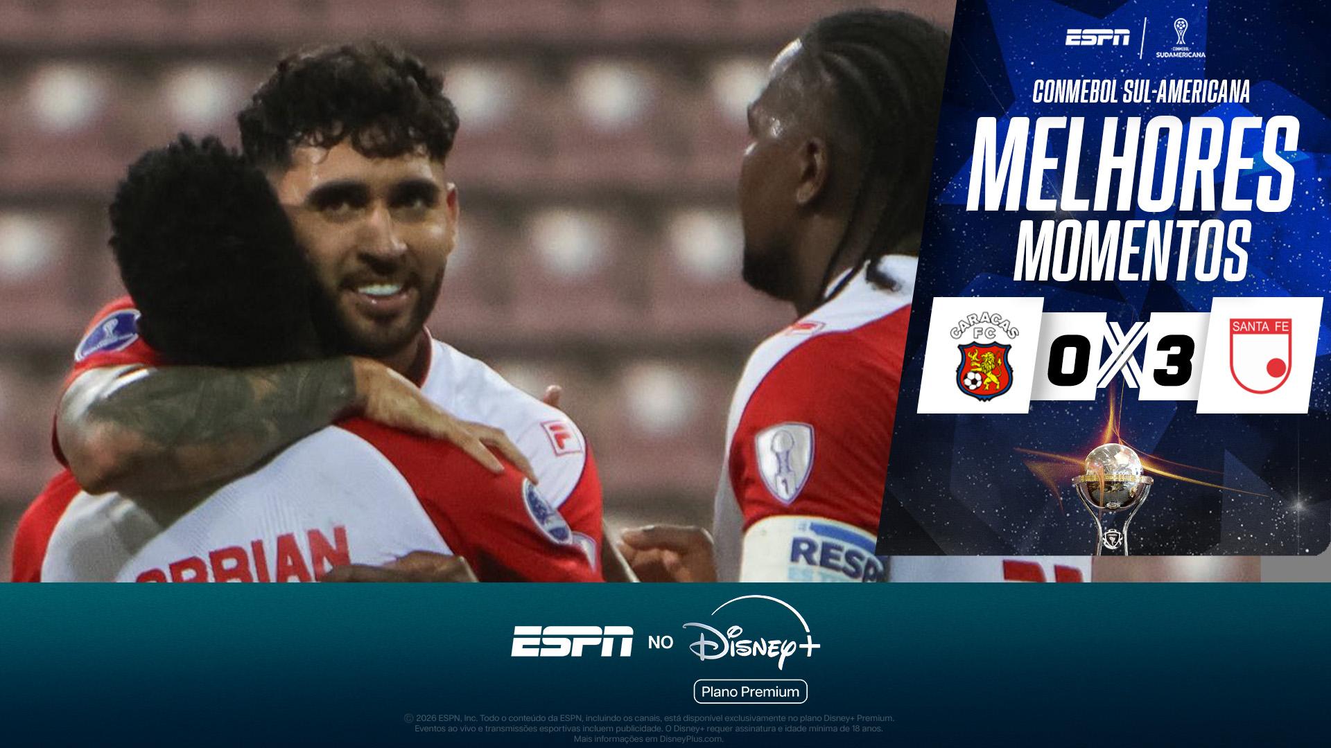 Caracas 0 x 3 Santa Fe na CONMEBOL Sul-Americana: veja os melhores momentos