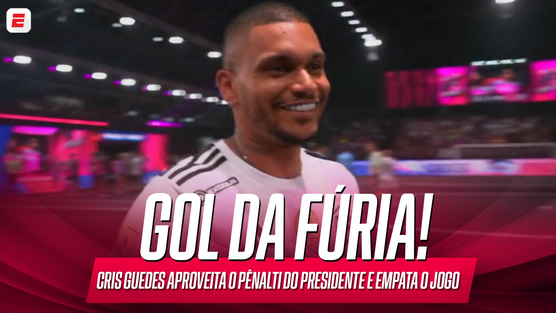 Gol do empate! Cris Guedes não desperdiça o pênalti de presidente e deixa tudo igual no placar de Fúria x Alpak; VEJA
