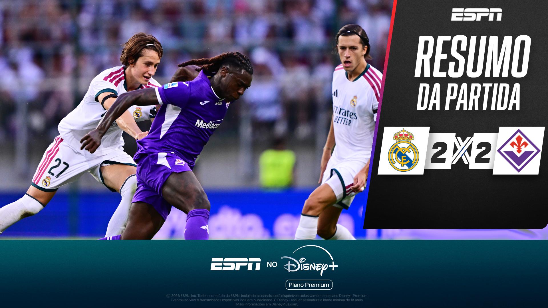 Com gol de Endrick, Real Madrid empata com Fiorentina em amistoso de pré-temporada; VEJA resumo da partida