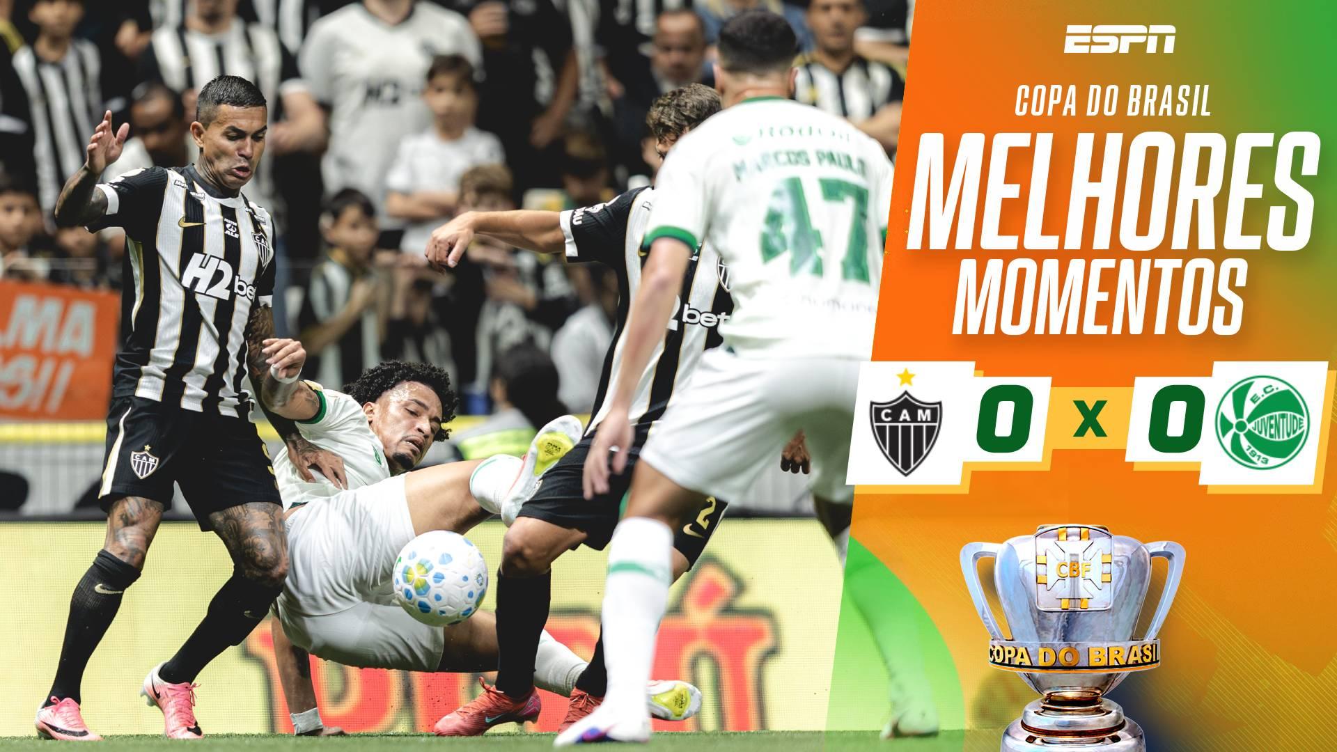 Atlético-MG e Juventude não saem do 0 a 0 na ida das oitavas da Copa do Brasil; VEJA os melhores momentos