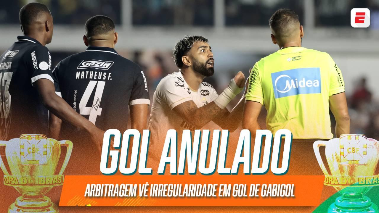 Gol anulado! Gabigol marca o 100º pelo Santos, mas arbitragem aponta saída de bola no cruzamento