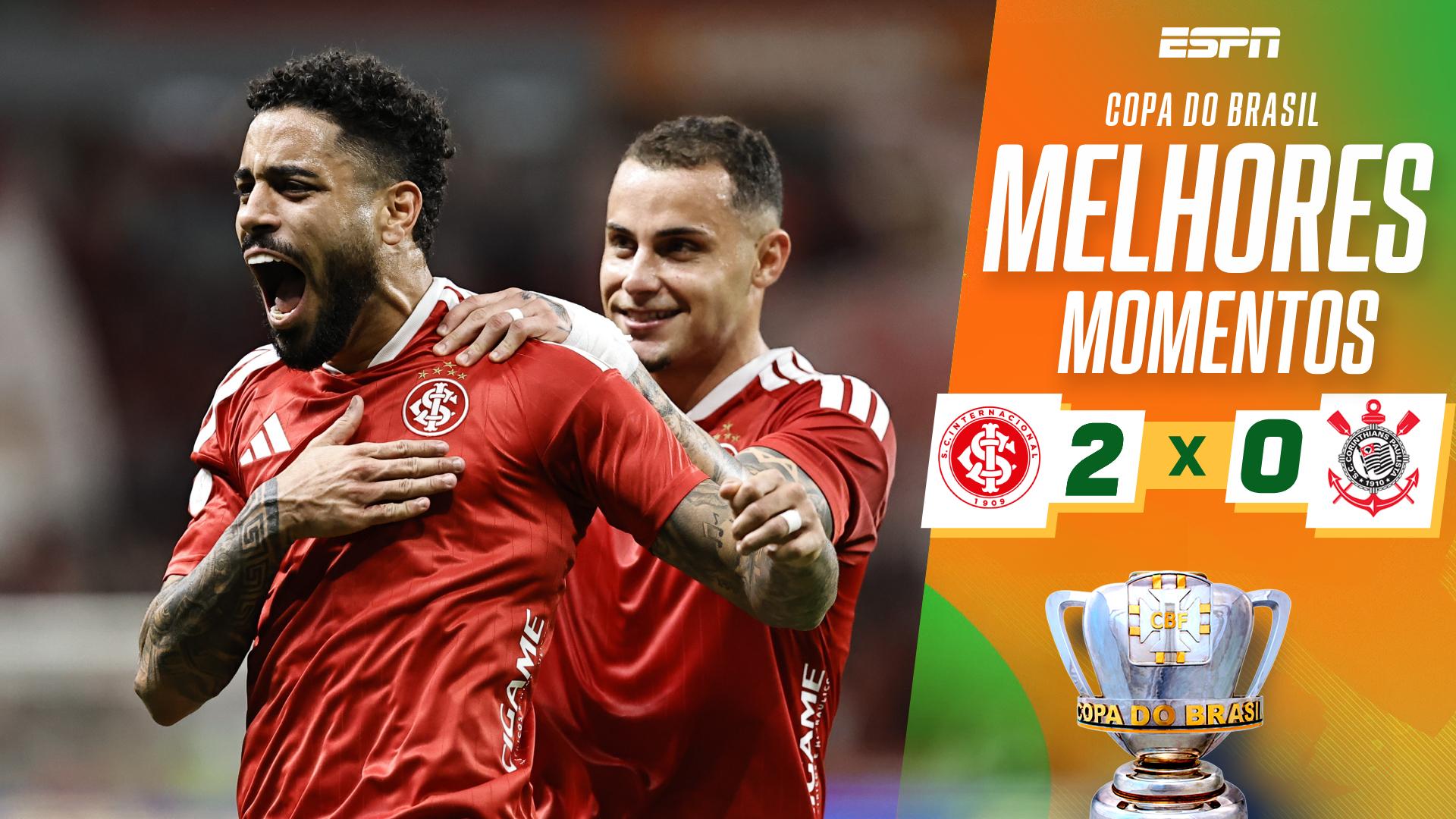Internacional vence o Corinthians com dois gols em seis minutos e larga na frente nas oitavas da Copa do Brasil; VEJA como foi