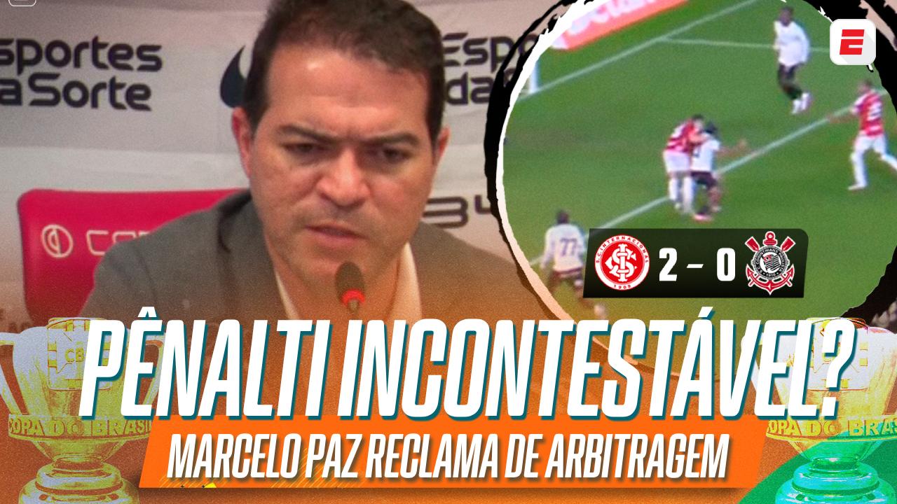 O lance que fez Marcelo Paz desabafar e reclamar de 'pênalti incontestável' não marcado em Internacional x Corinthians; VEJA