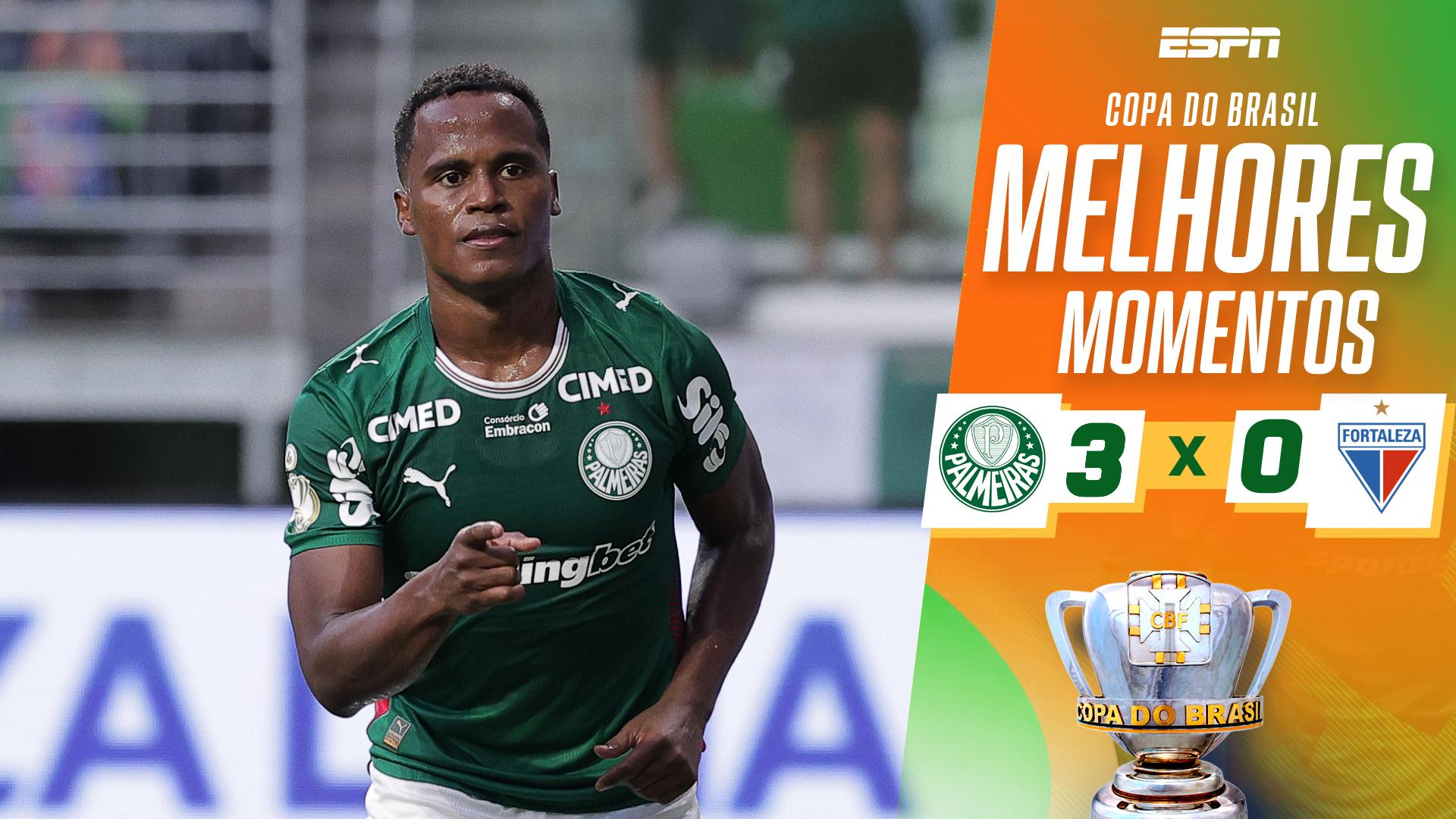 Palmeiras domina Fortaleza e larga na frente nas oitavas de final da Copa do Brasil; VEJA como foi