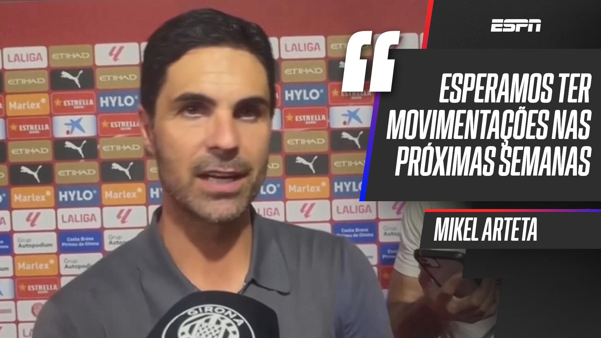 Arteta é questionado sobre Vinicius Jr. no Arsenal e diz: 'Não vamos ficar parados'