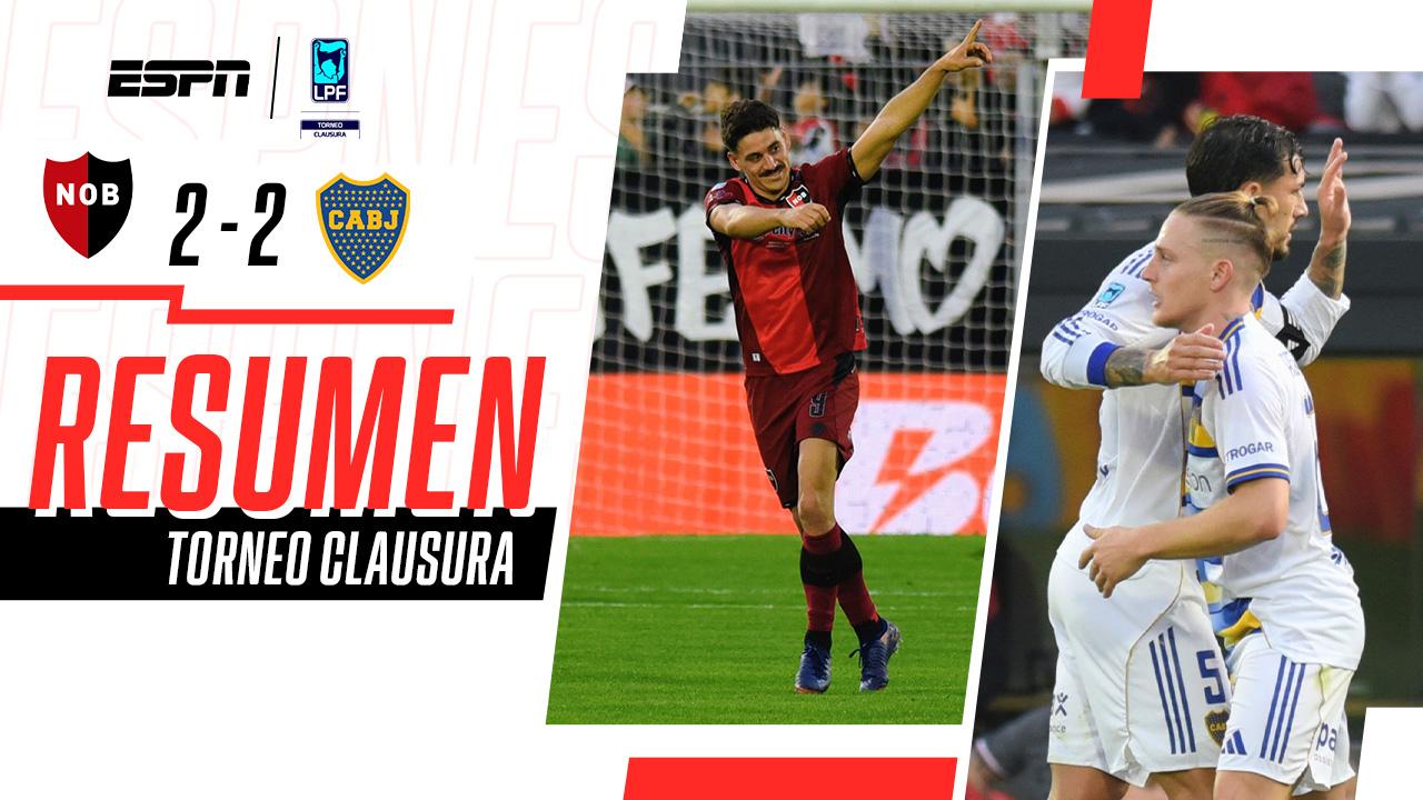 ¡Partidazo en Rosario! Newell's y Boca empataron 2-2