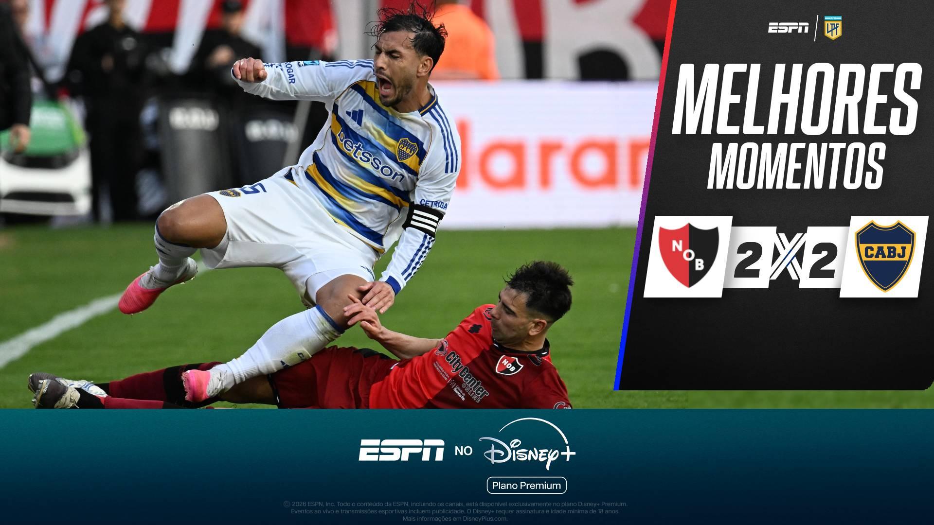 Em jogo pegado, Newell's Old Boys e Boca Juniors empatam pelo Campeonato Argentino; VEJA os melhores momentos