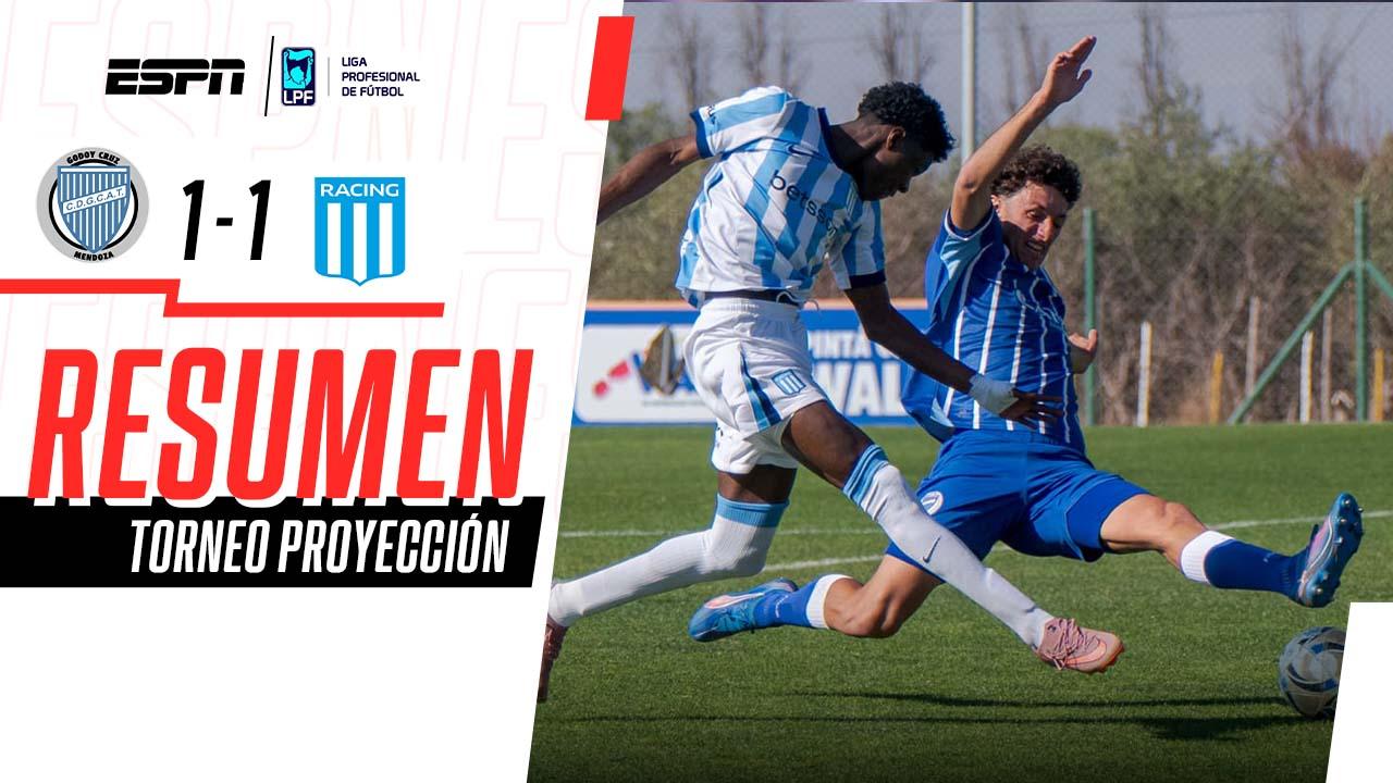 Racing repartó puntos con Godoy Cruz y sigue sin ganar en el Torneo Proyección
