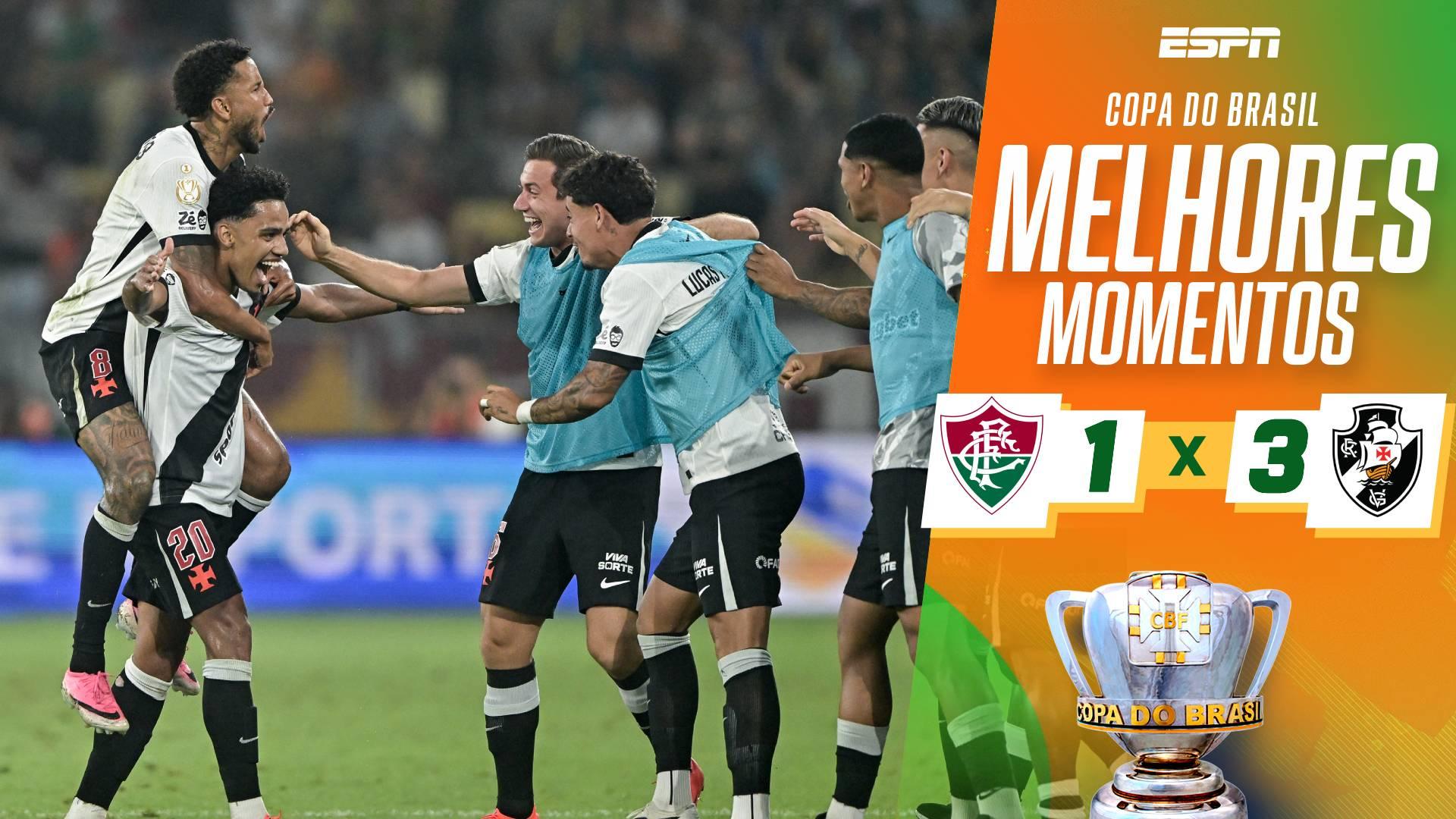 Brenner faz dois, Vasco vence o clássico contra o Fluminense e vai às quartas da Copa do Brasil; melhores momentos
