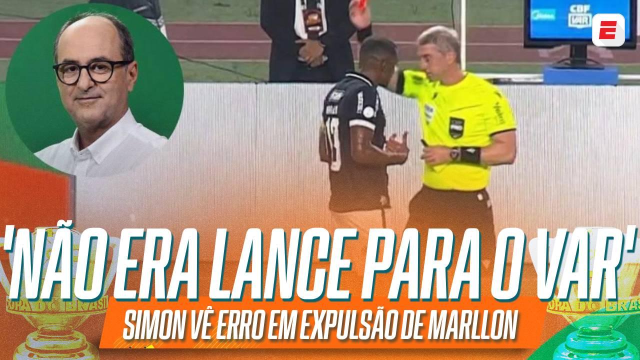 'Remo prejudicado': Simon analisa lance da expulsão de Marllon em partida contra o Santos