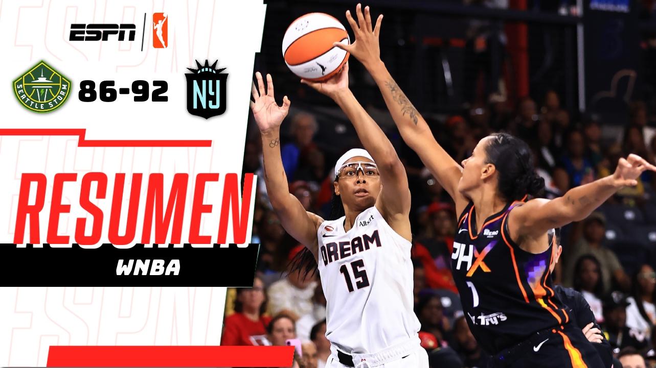NY Liberty se impone 92-86 a Seattle Storm en duelo cerrado