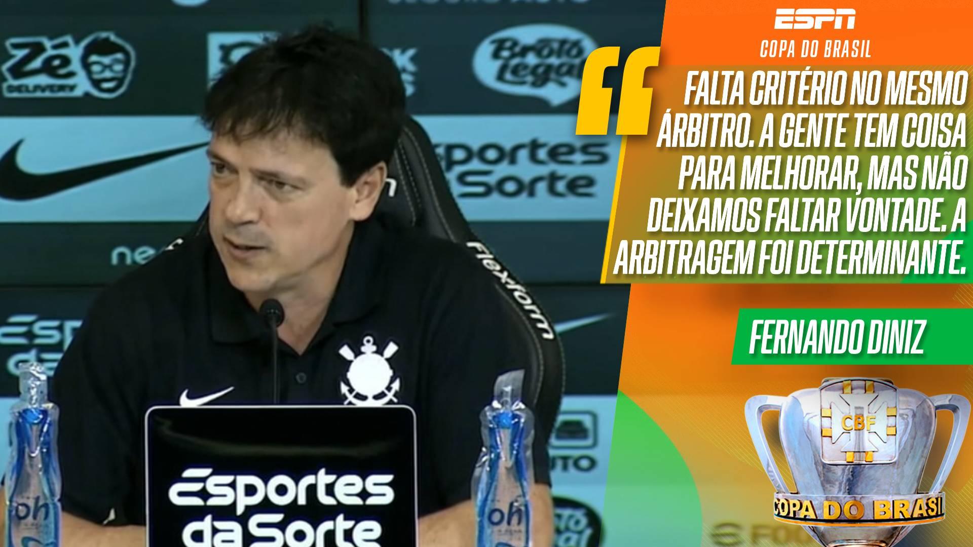 Diniz critica arbitragem de Corinthians x Inter, fala em 'falta de critério' e diz: 'Foi determinante'