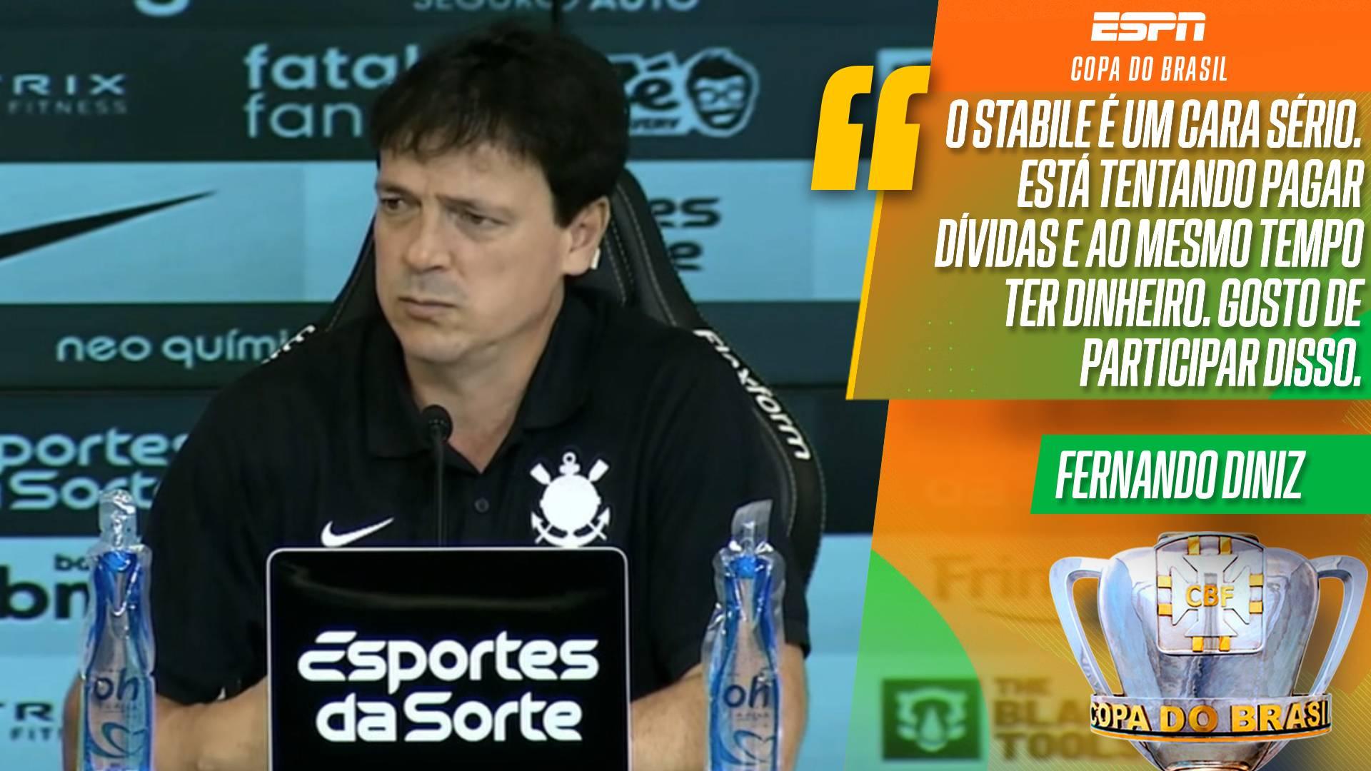Diniz elogia Stabile, diz que presidente está tentando pagar dívidas e fala sobre contexto autal do Corinthians
