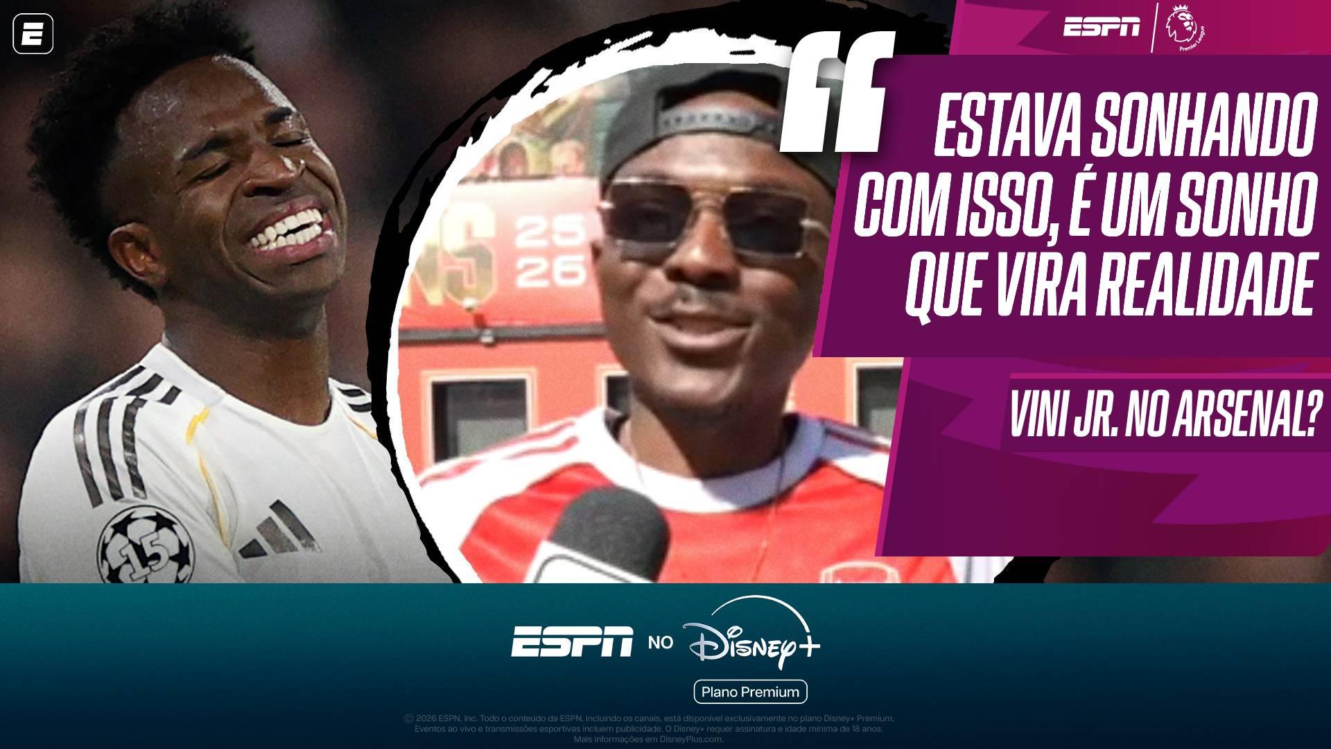 Vini Jr no Arsenal? Torcedores dos Gunners veem craque brasileiro como 'sonho' e explicam esperança à ESPN; VEJA