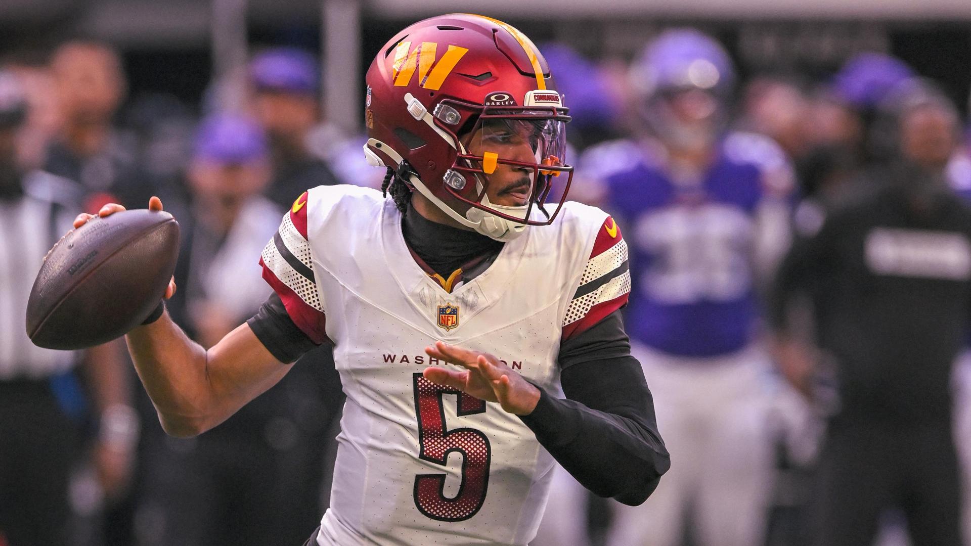 Should fantasy managers trust Jayden Daniels in comeback season? 1 Like reaction.