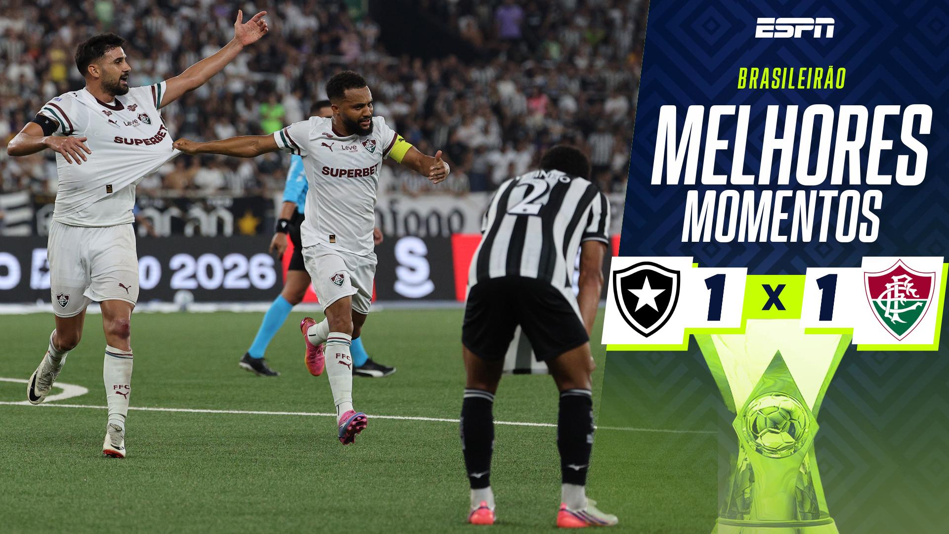 Alex Telles faz golaço de falta, mas Fluminense arranca empate com Botafogo no clássico carioca; VEJA como foi