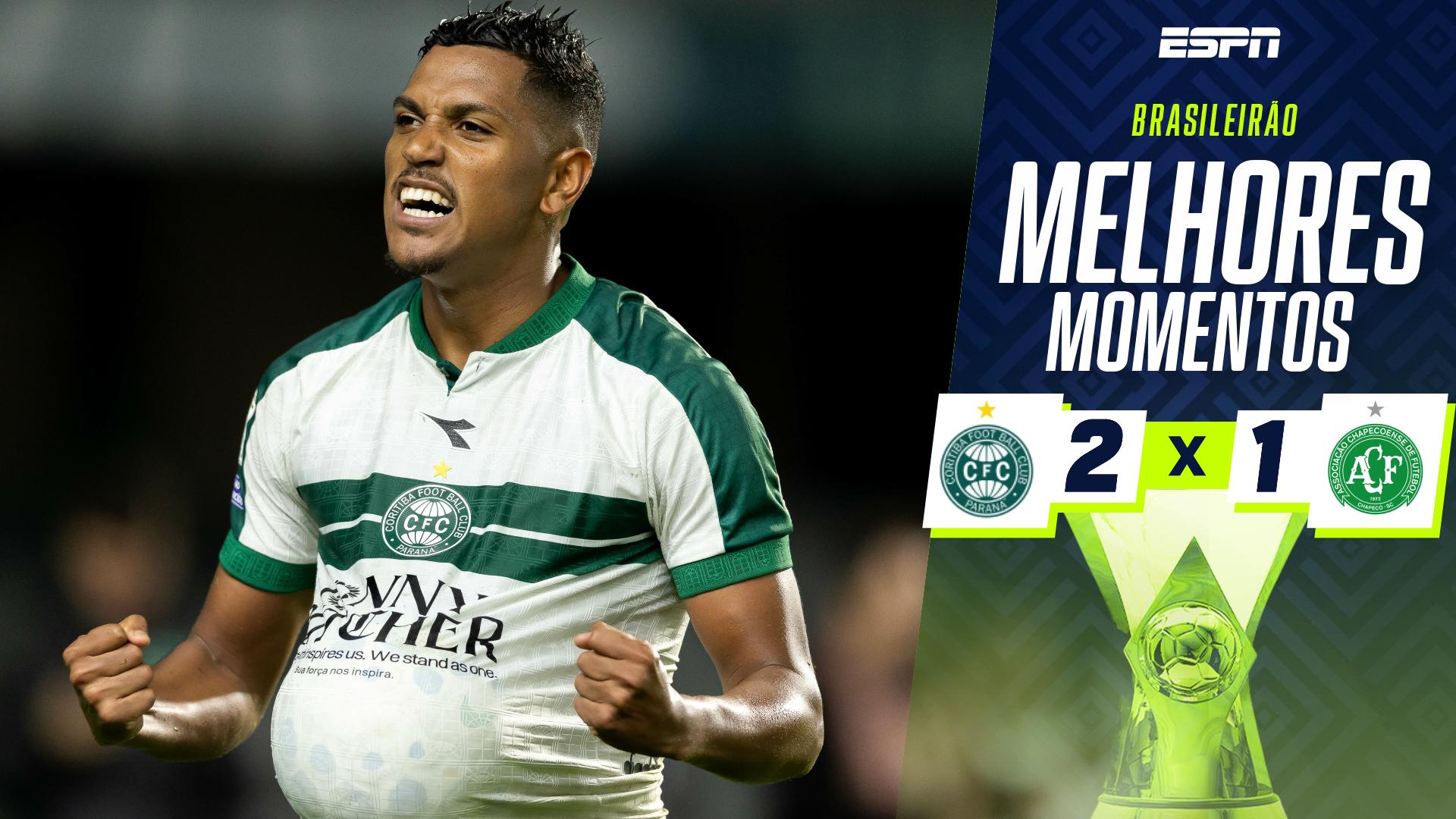 Pedro Rocha marca no fim, Coritiba vence Chapecoense por 2 a 1 e se recupera no Brasileirão; VEJA como foi