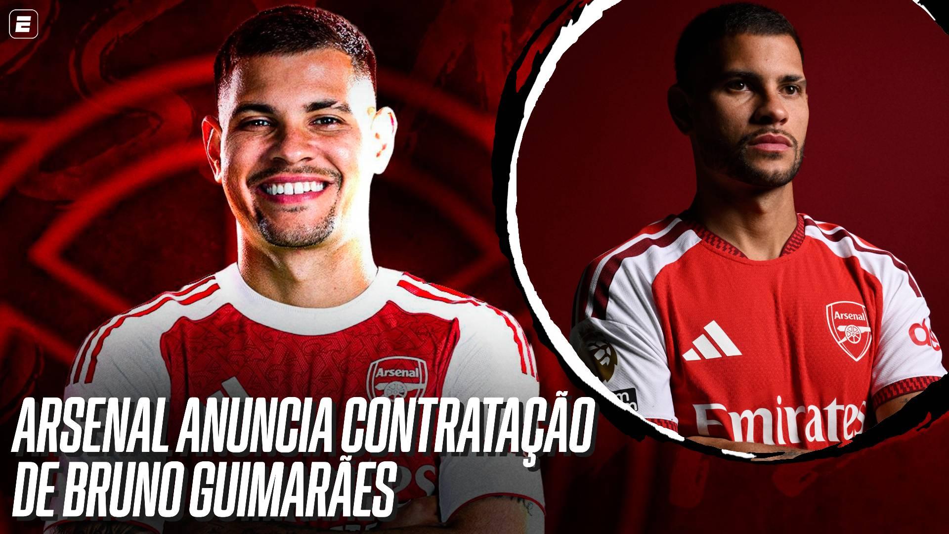 'Força da natureza': Arsenal anuncia Bruno Guimarães e brasileiro assina com os Gunners por quatro anos; VEJA