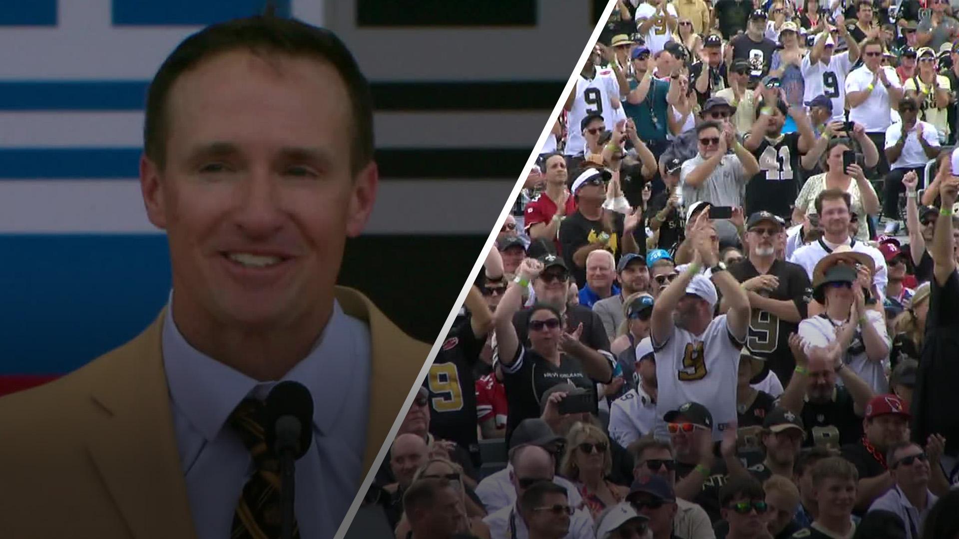 Drew Brees thanks Saints fans and city of New Orleans during HOF speech