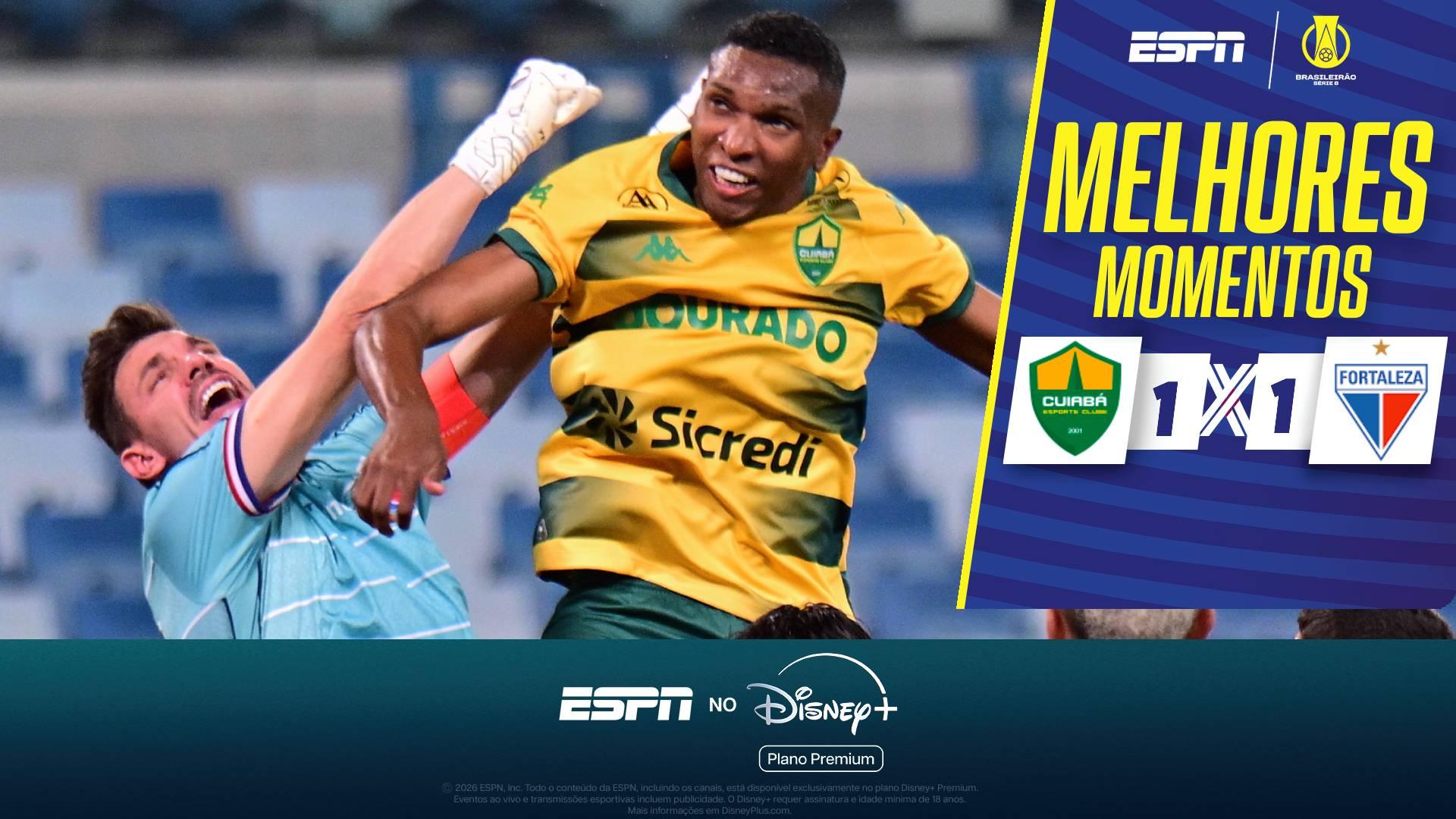 Cuiabá sai na frente, mas cede empate ao Fortaleza pela Série B e segue na luta contra o rebaixamento; VEJA os melhores momentos