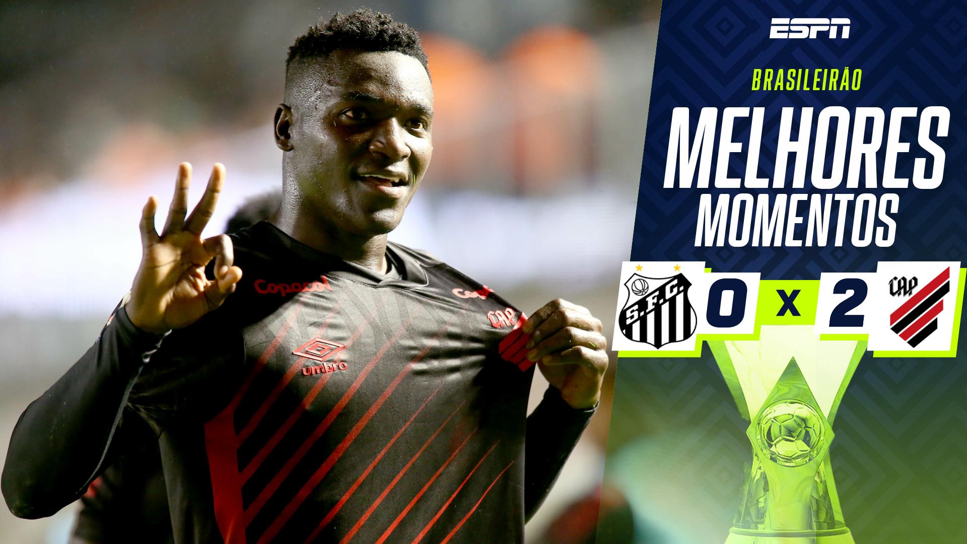 Athletico-PR vence Santos na Vila Belmiro com dois gols de Viveros; VEJA os melhores momentos