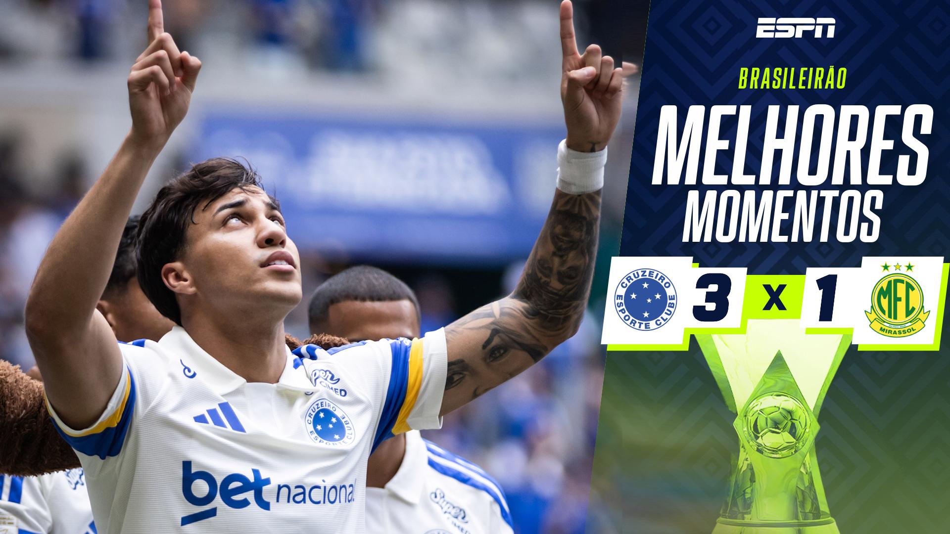Kaio Jorge marca, e Cruzeiro vence Mirassol no Brasileirão antes de enfrentar o Flamengo; VEJA como foi