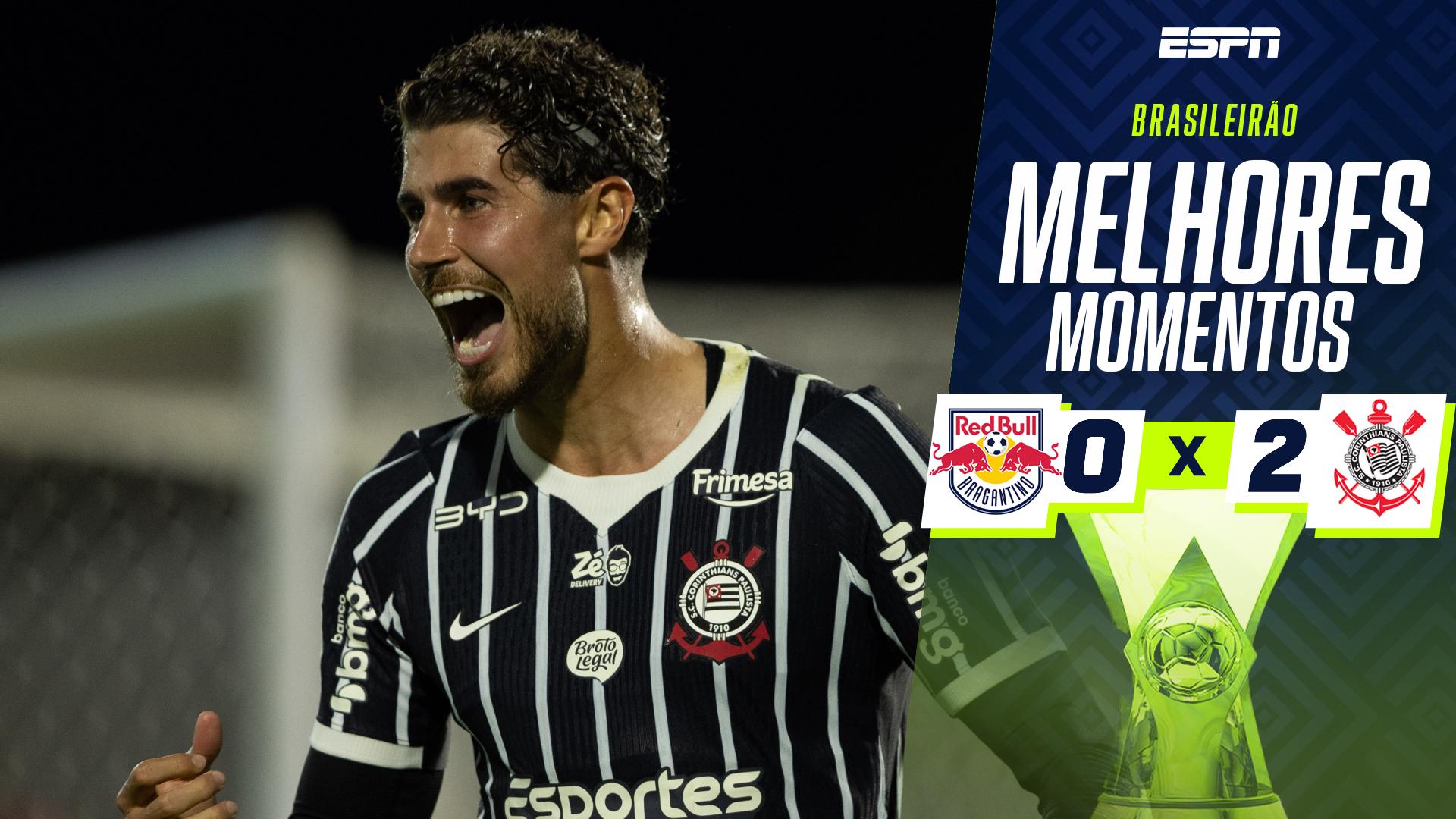 Com falha de Thiago Volpi e Pedro Raul marcando, Corinthians vence RB Bragantino fora de casa e se aproxima do G4; VEJA melhores momentos