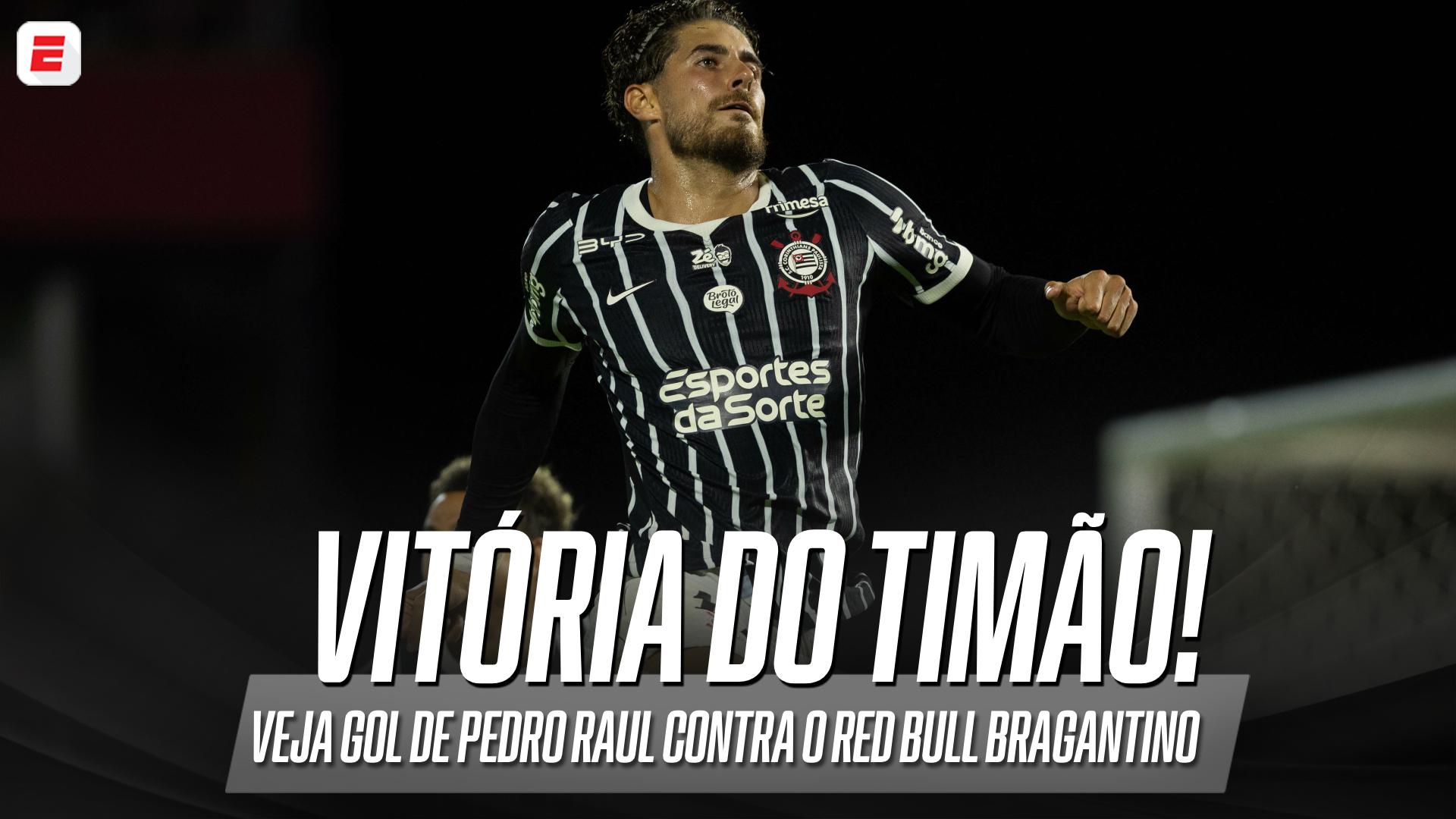 Para vencer o jogo! Pedro Raul faz o gol da vitória do Corinthians contra o Red Bull Bragantino, pelo Brasileirão; VEJA