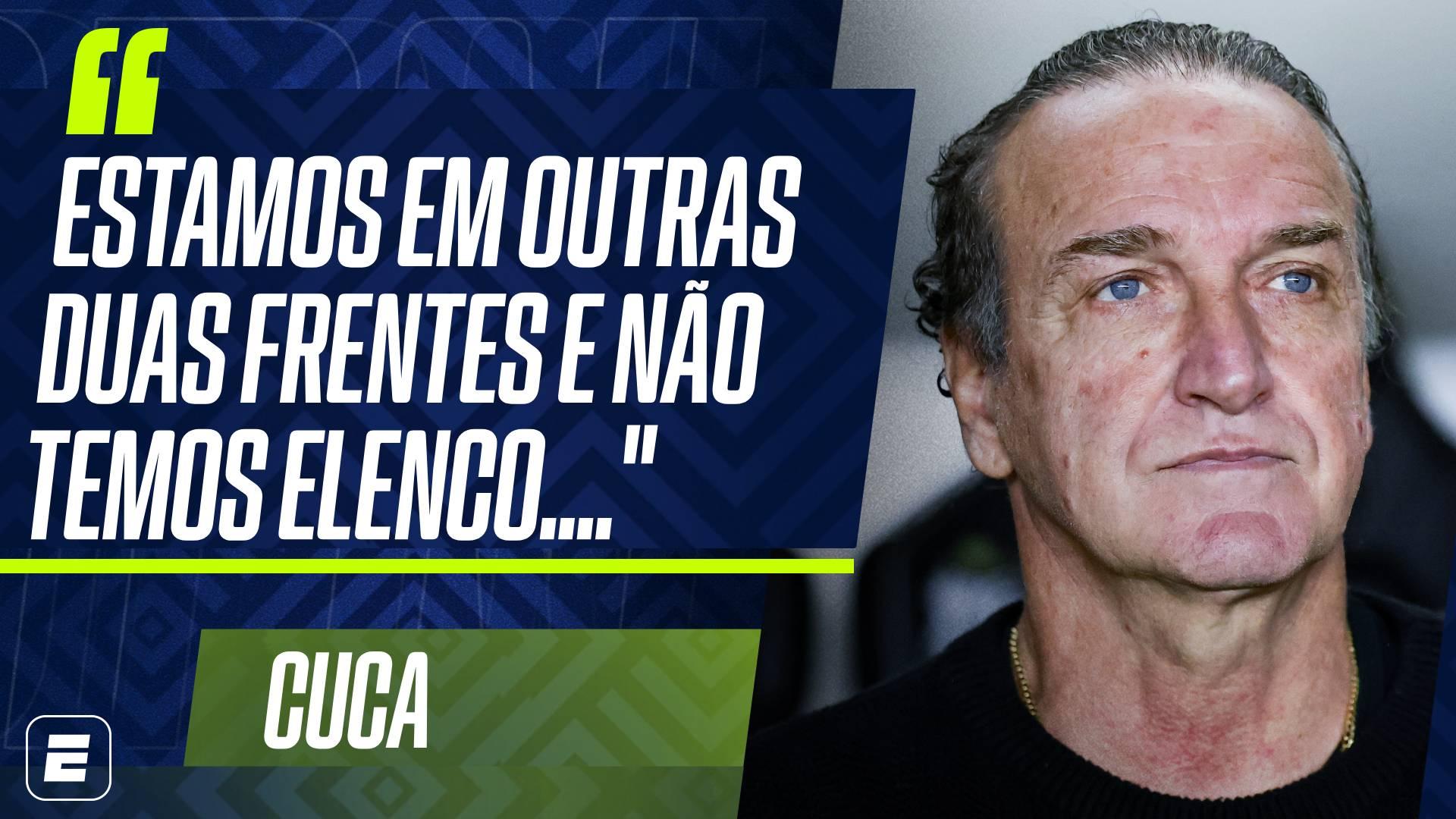 Cuca aponta limitações do Santos e pede compreensão após derrota: 'Nós não temos elenco'
