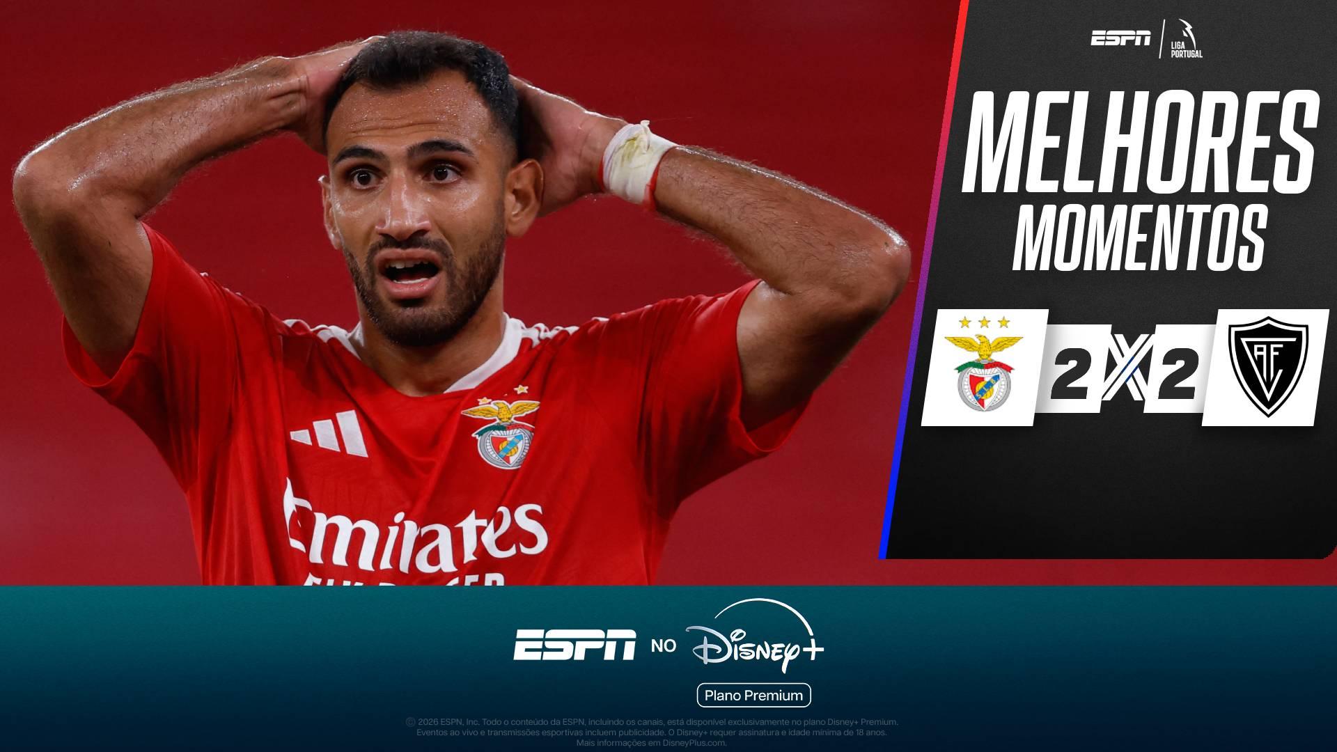 Benfica sai na frente, mas tropeça e cede empate ao Académico de Viseu na estreia no Campeonato Português; VEJA os melhores momentos
