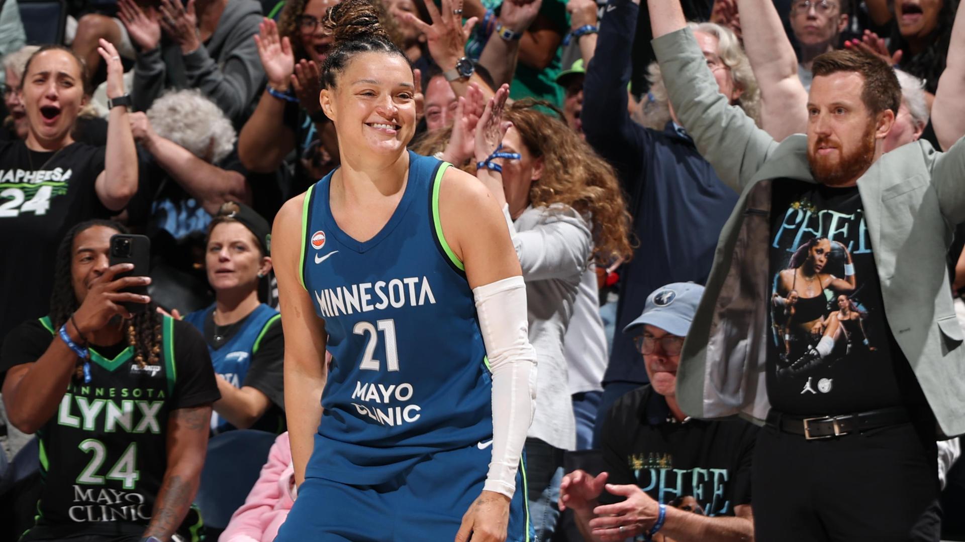 McBride hits WNBA-record 10 3-pointer, scores 43 as Lynx beat Wings 103-90