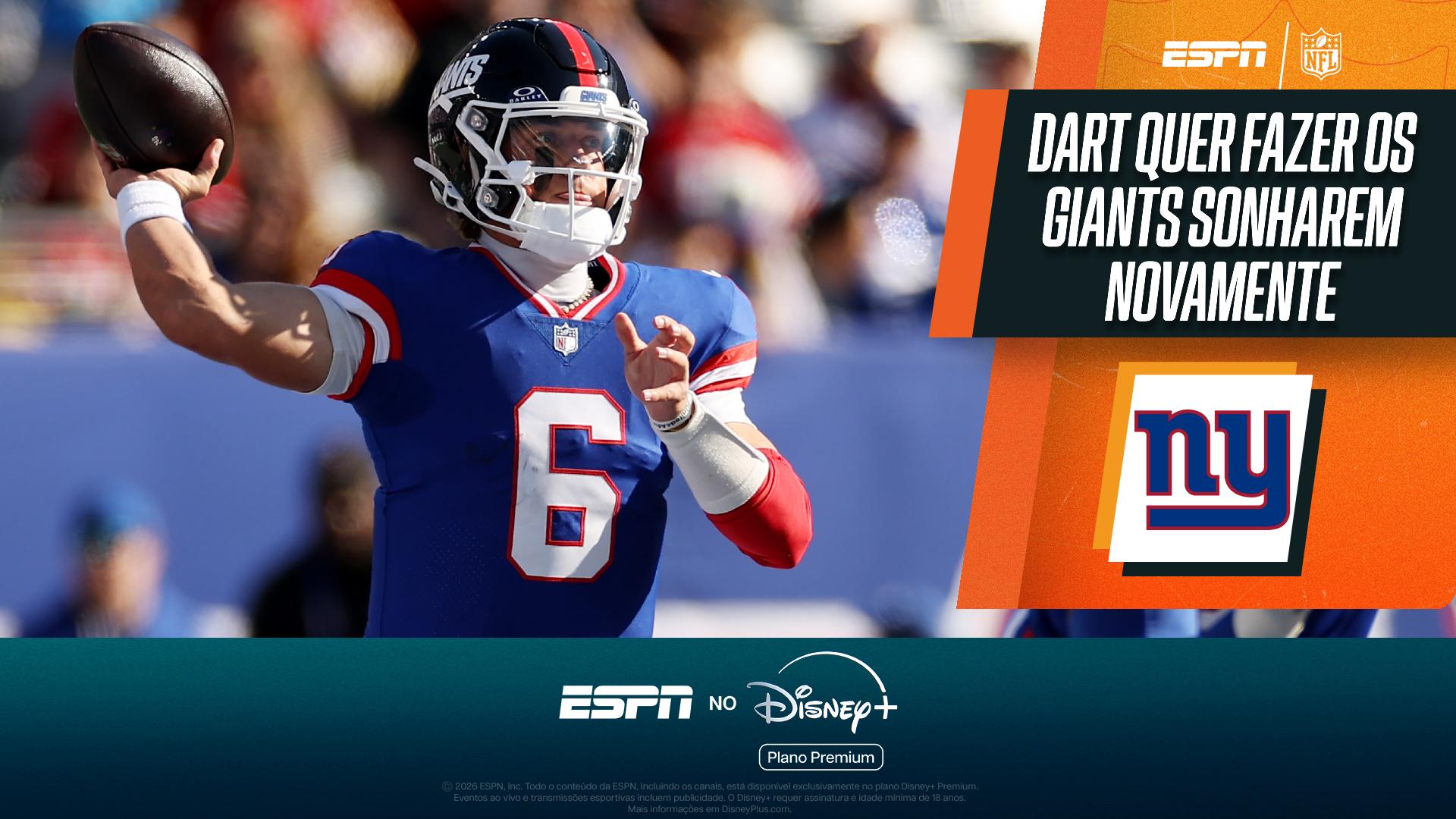 Jaxson Dart tenta corresponder às expectativas nos Giants; VEJA