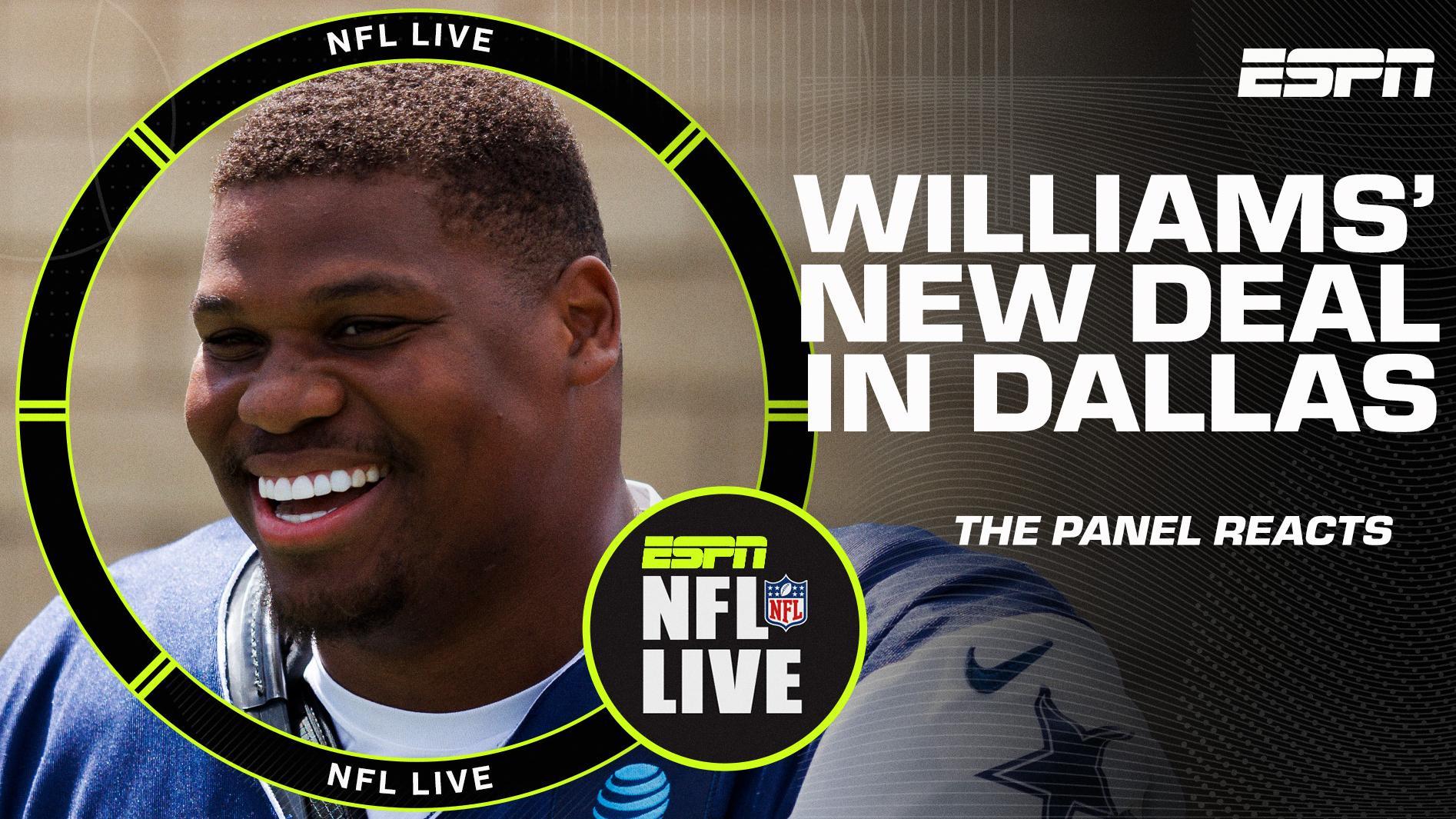 Quinnen Williams agrees to $105.9M extension with Cowboys + Latest from Giants camp | NFL Live