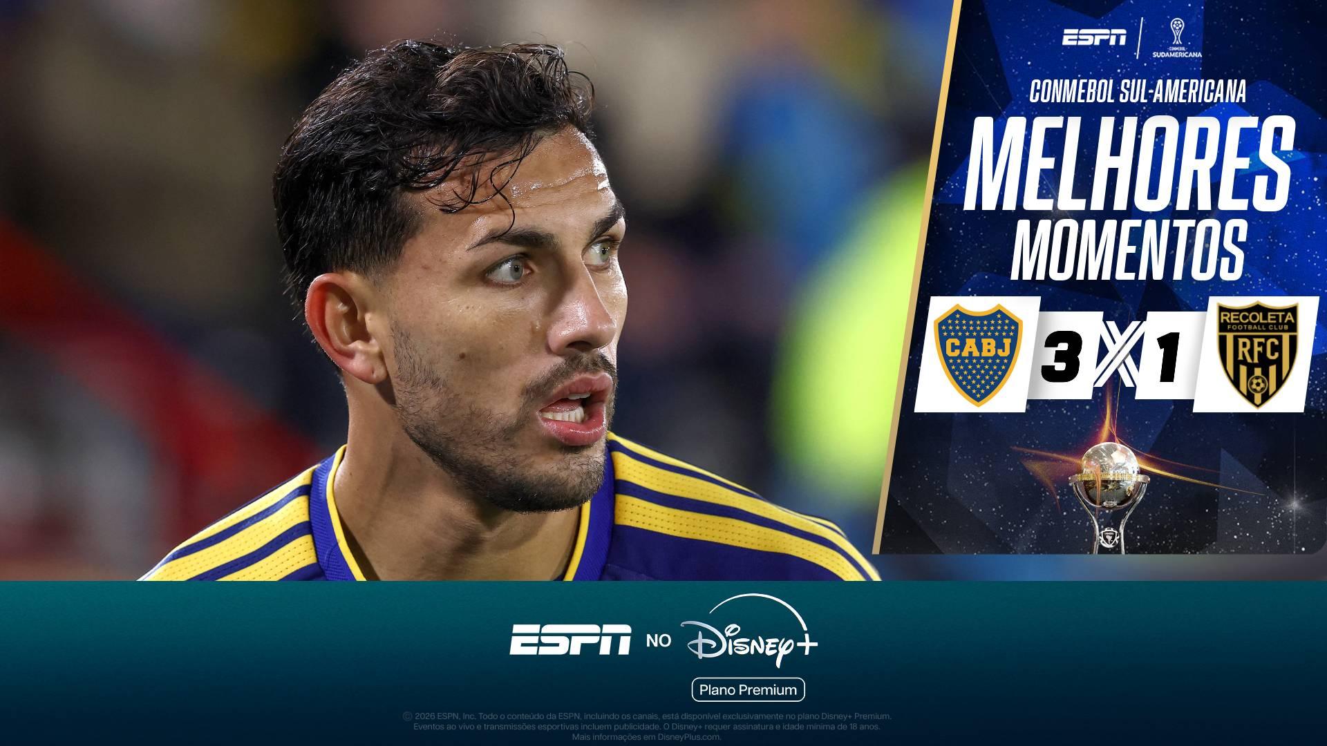De virada, Boca Juniors vence Recoleta pela ida das oitavas de final da Sul-Americana; VEJA melhores momentos