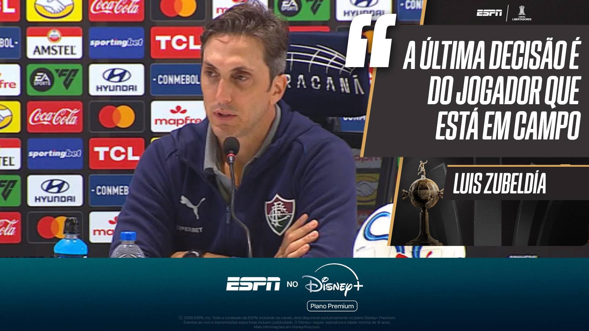 Zubeldía admite momento ruim do Fluminense na Libertadores, mas exalta qualidade do elenco: 'A última decisão é do jogador'