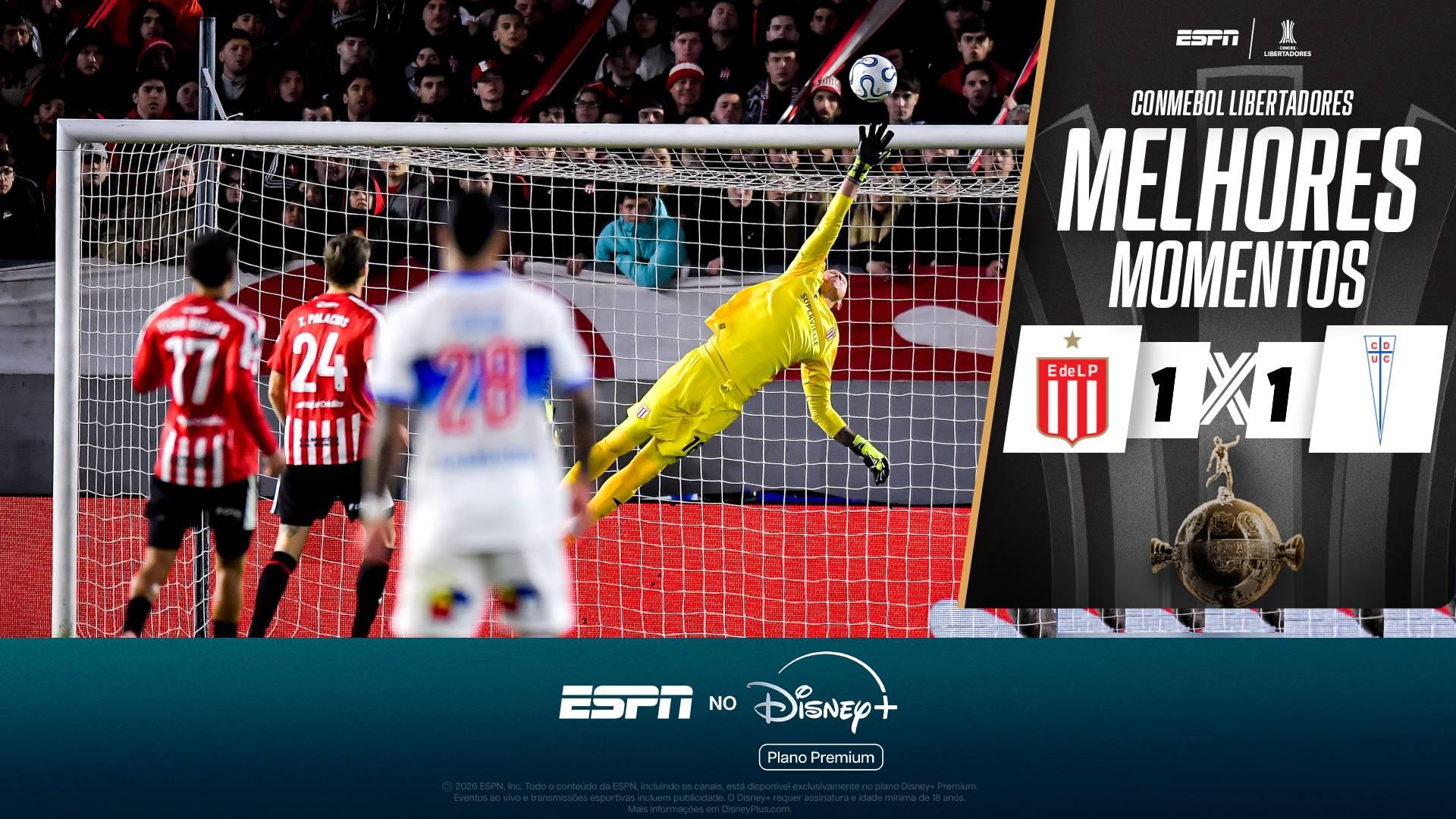 Estudiantes sai na frente, Muslera leva gol do 'meio da rua' e cede empate à Universidad Católica pela Libertadores; VEJA os melhores momentos