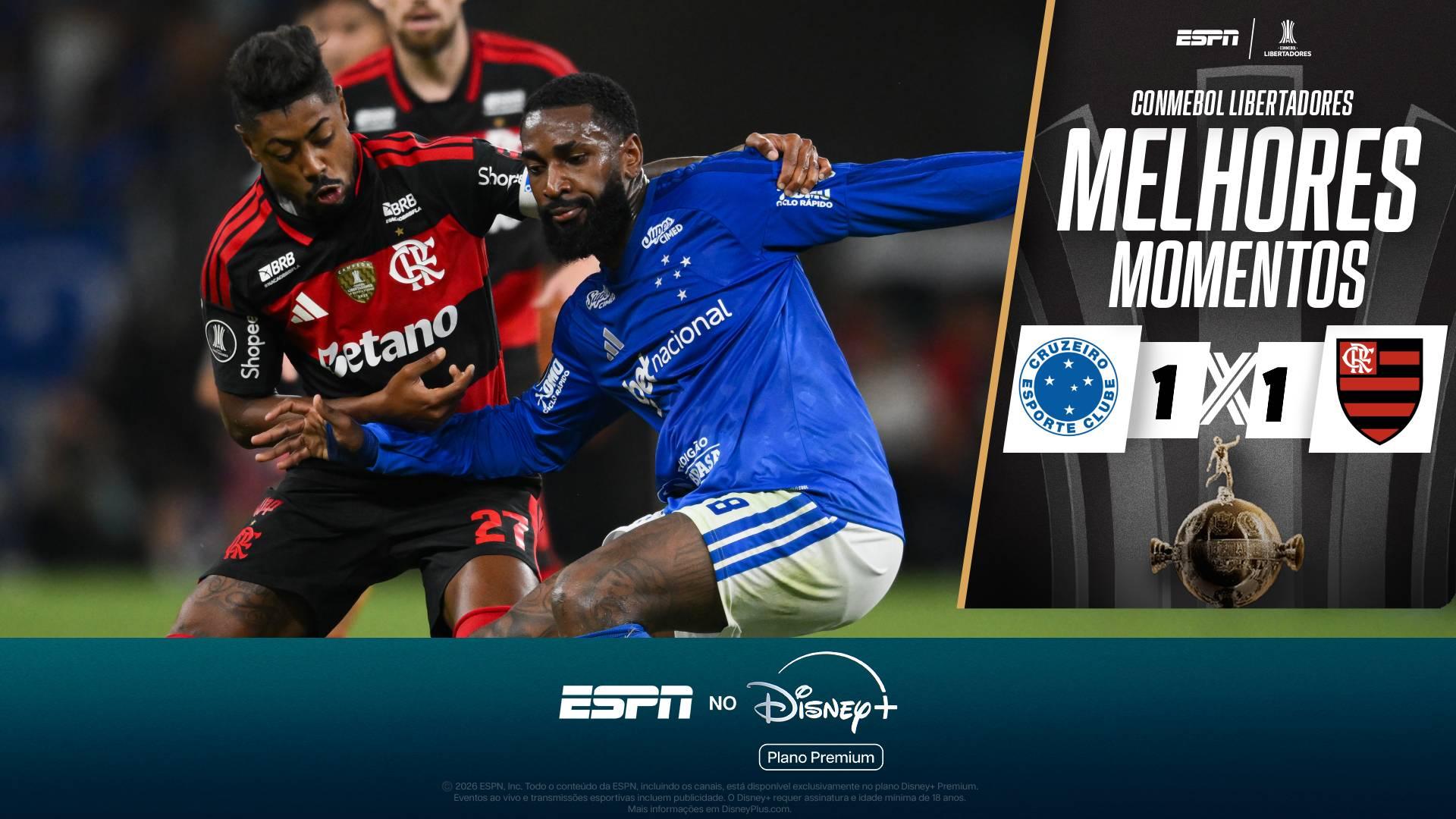 Paquetá e Arroyo marcam, Flamengo e Cruzeiro só empatam e decidem volta da Libertadores no Maracanã; melhores momentos