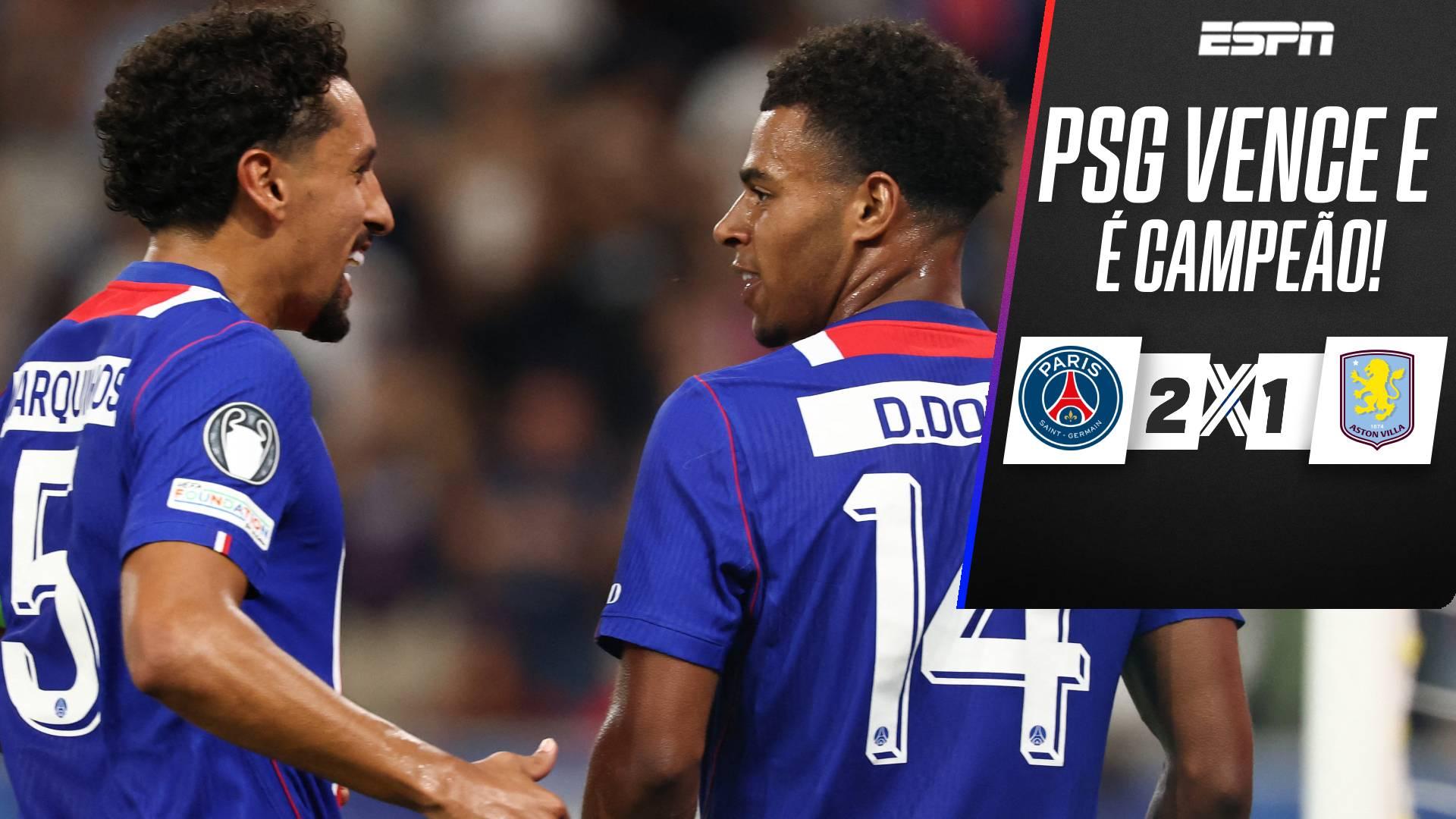 Doué brilha, PSG vence o Aston Villa e conquista a Supercopa da UEFA