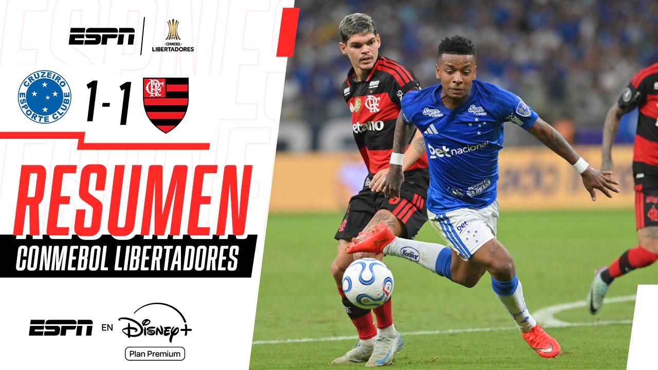 Cruzeiro y Flamengo igualaron 1-1 en la ida de los octavos