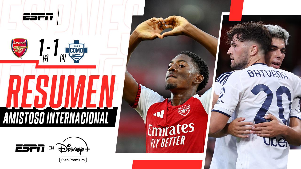 Atractivo amistoso en Londres: Arsenal venció a Como por penales