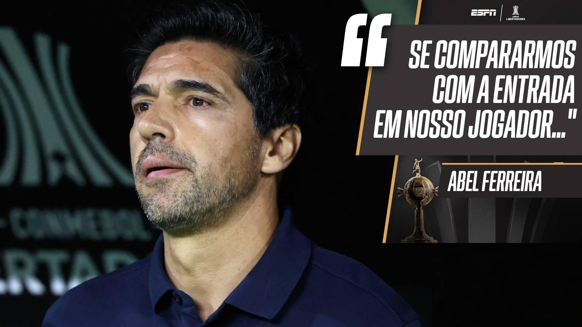 Abel Ferreira classifica expulsão de Andreas Pereira contra o Cerro Porteño como 'muito rigorosa'
