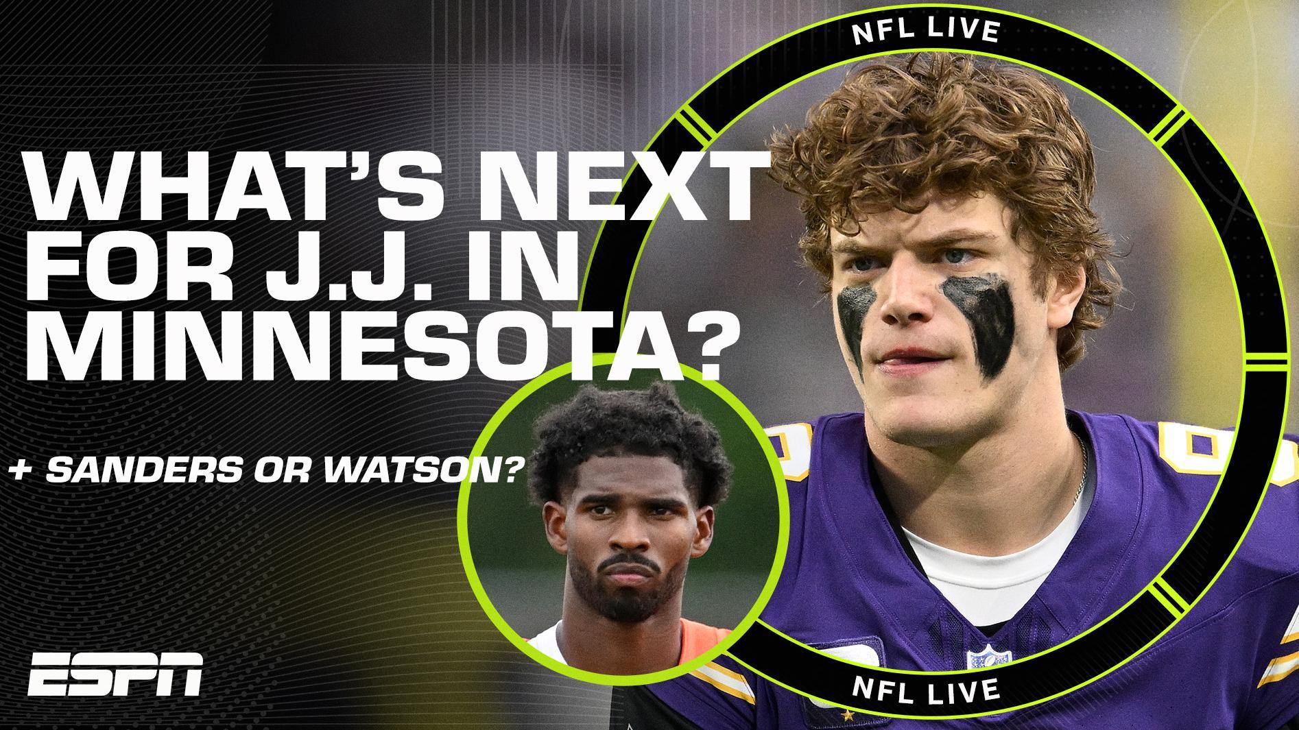 J.J. McCarthy's future with the Vikings after losing QB battle + Sanders or Watson? | NFL Live