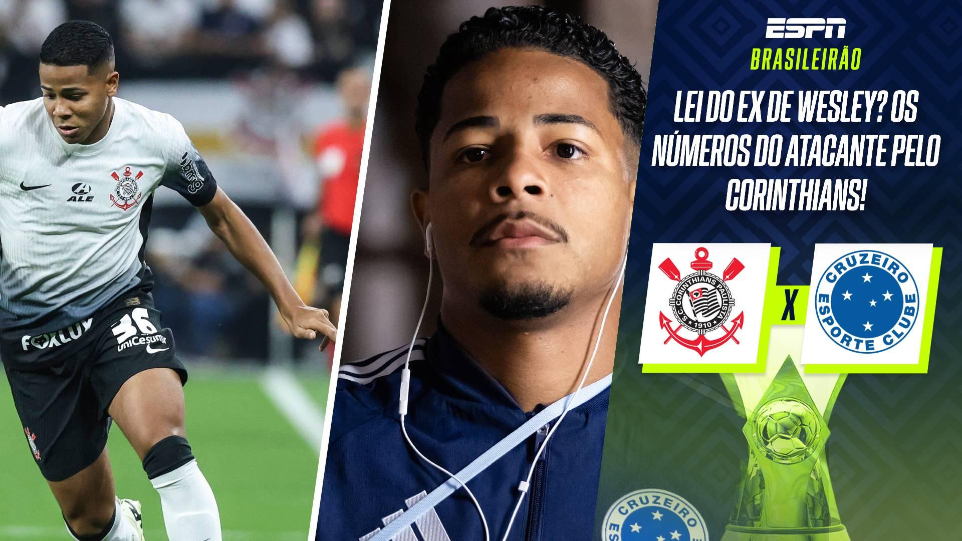 Lei do ex em Corinthians x Cruzeiro? Os números de Wesley pelo Timão; RELEMBRE