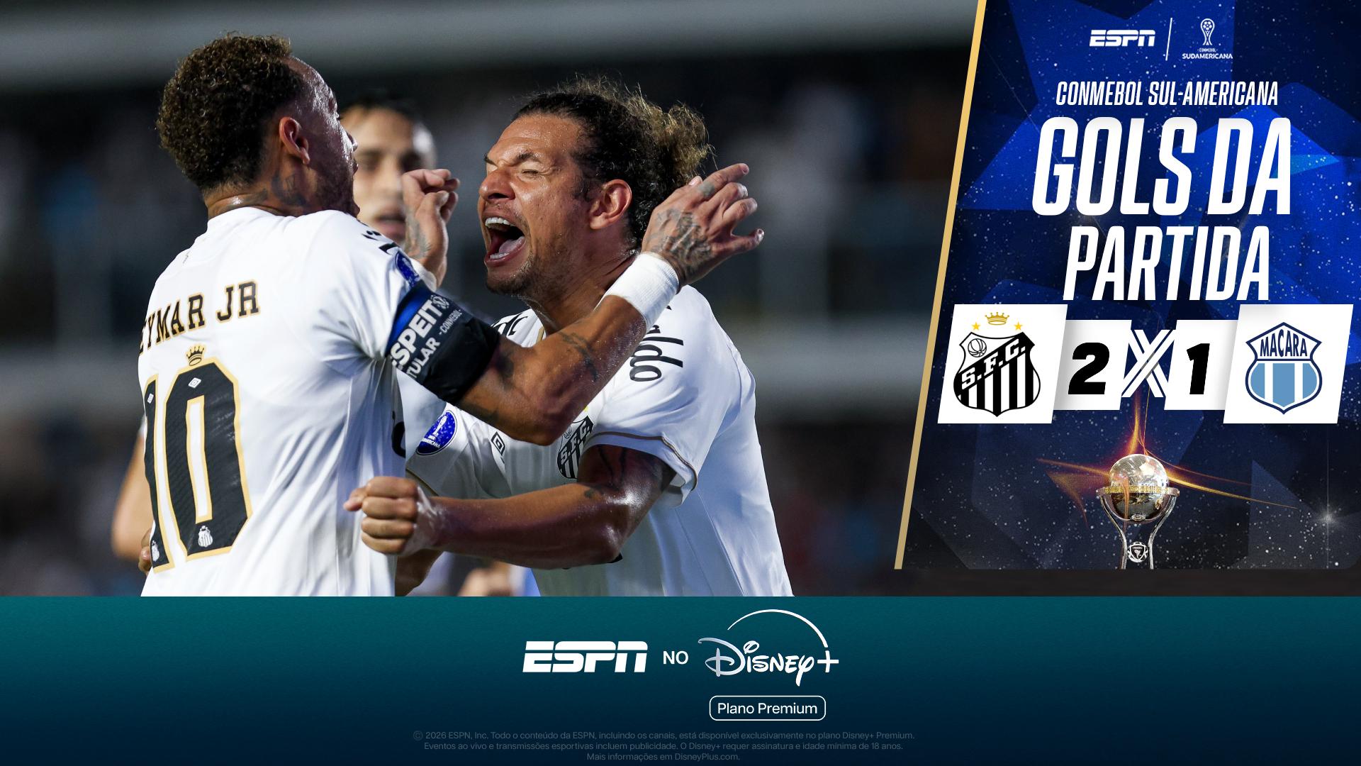 Santos 2 x 1 Macará: os gols da vitória do Peixe com show de Neymar e Gabigol